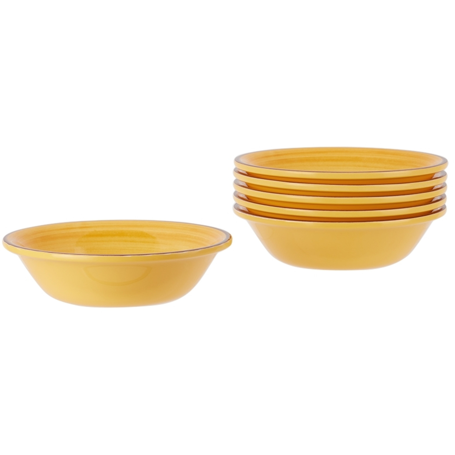  Mario Luca Giusti Yellow Saint Tropez Bowl Set, 6 Pcs 
