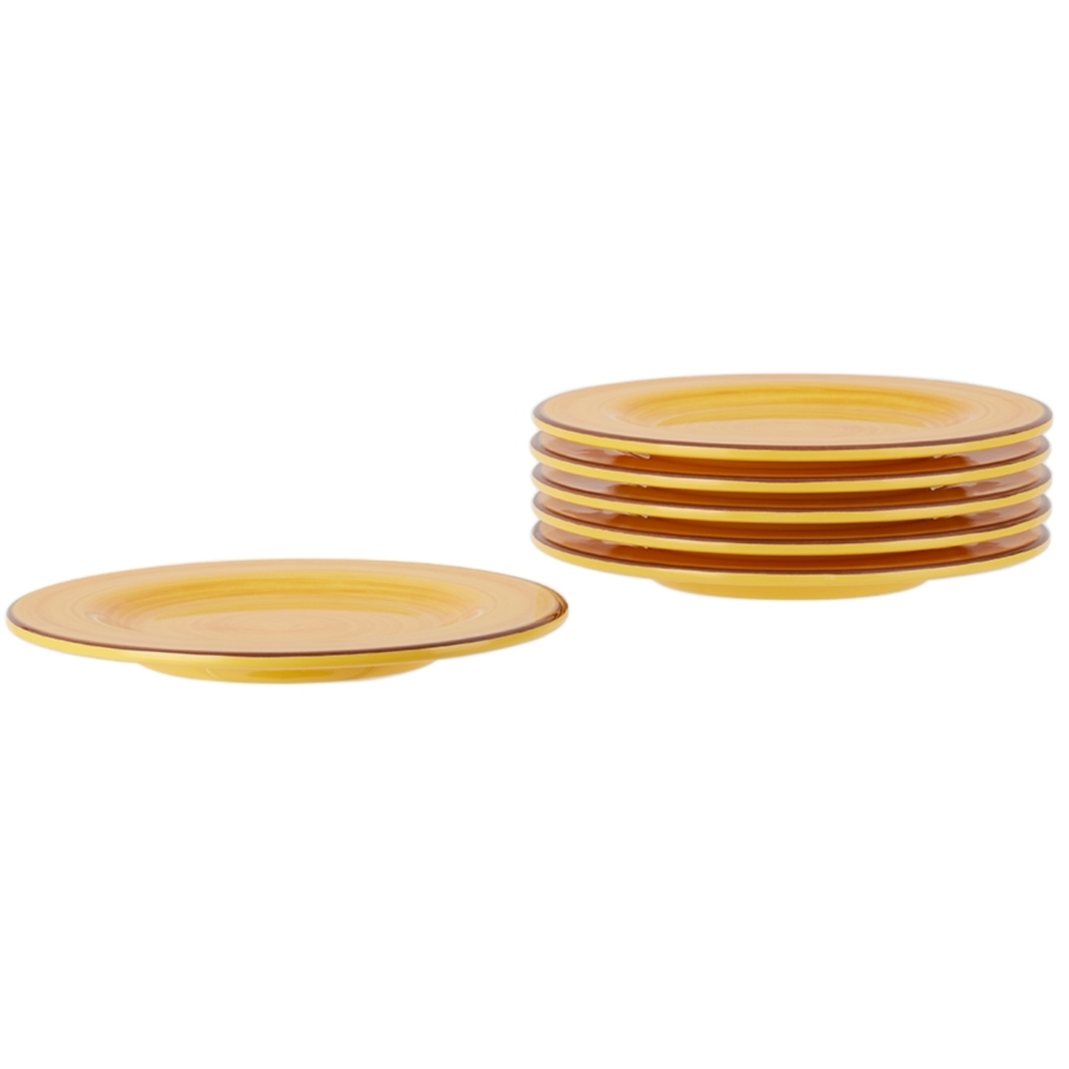  Mario Luca Giusti Yellow Saint Tropez Side Plate Set, 6 Pcs 