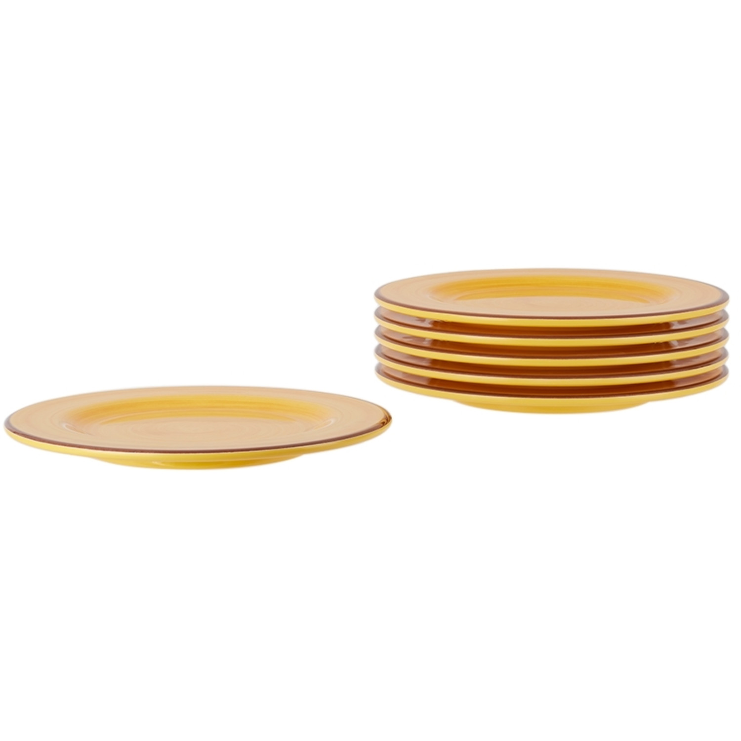  Mario Luca Giusti Yellow Saint Tropez Medium Dinner Plate Set, 6 Pcs 