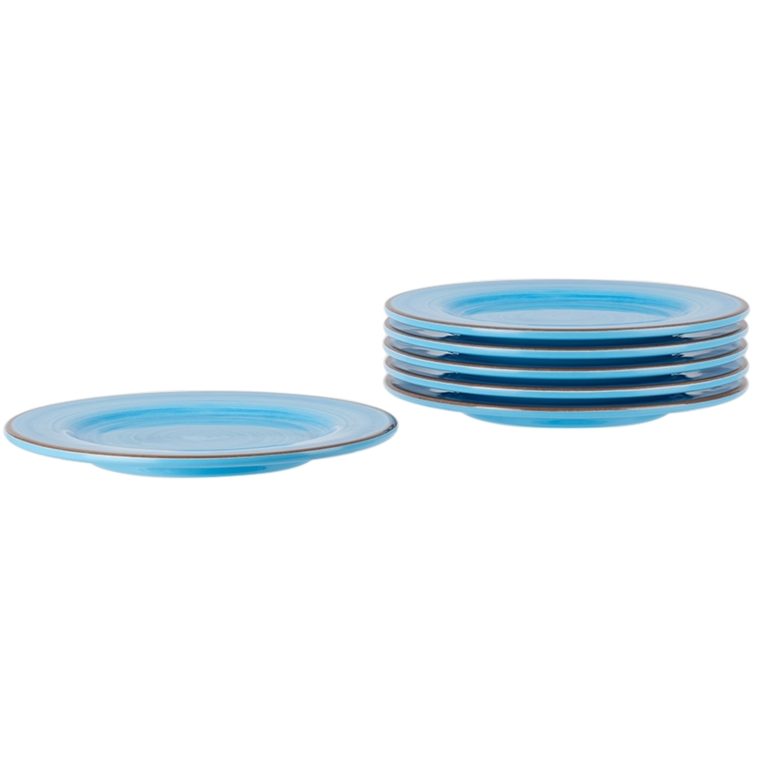  Mario Luca Giusti Blue Saint Tropez Medium Dinner Plate Set, 6 Pcs 