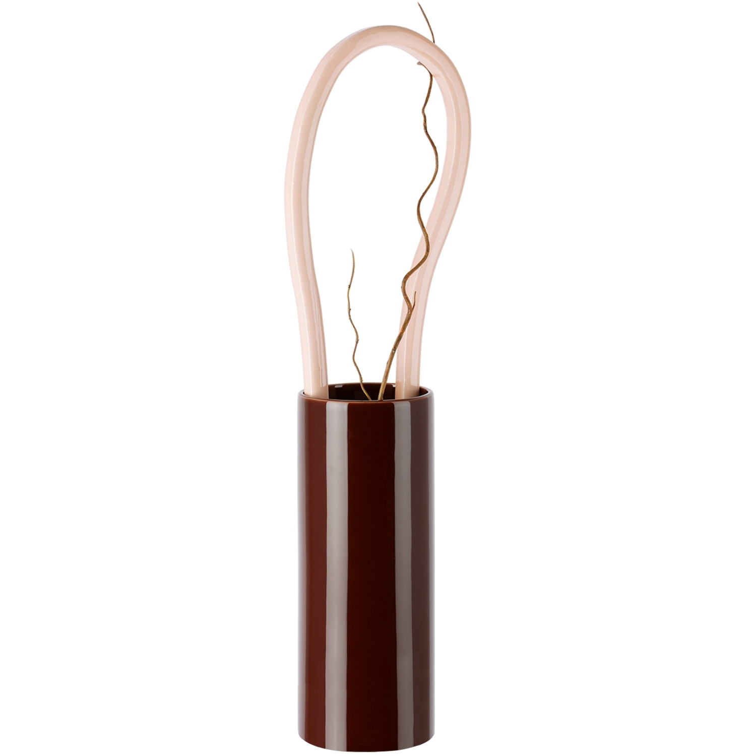  Vitra Burgundy & Pink 'découpage' Vase 