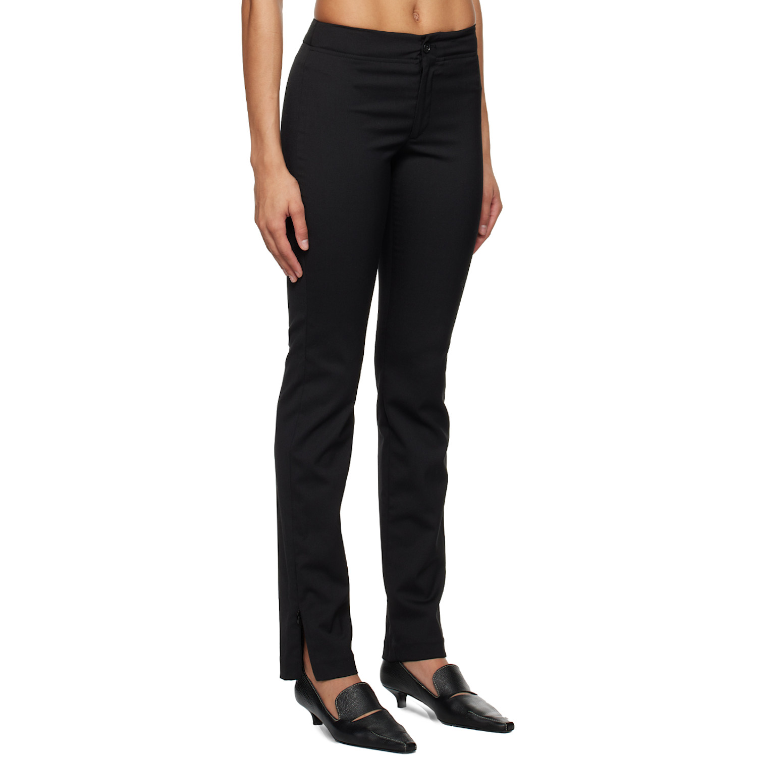  Filippa K Black Slim Zip Trousers 