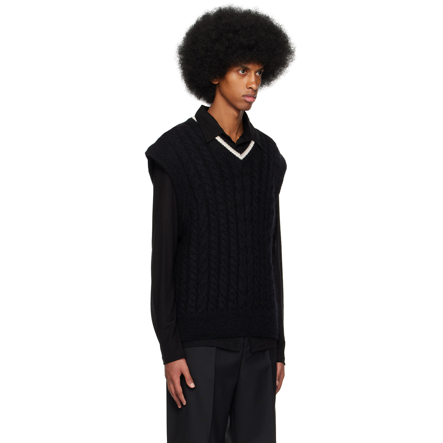  Filippa K Black Braided Vest 