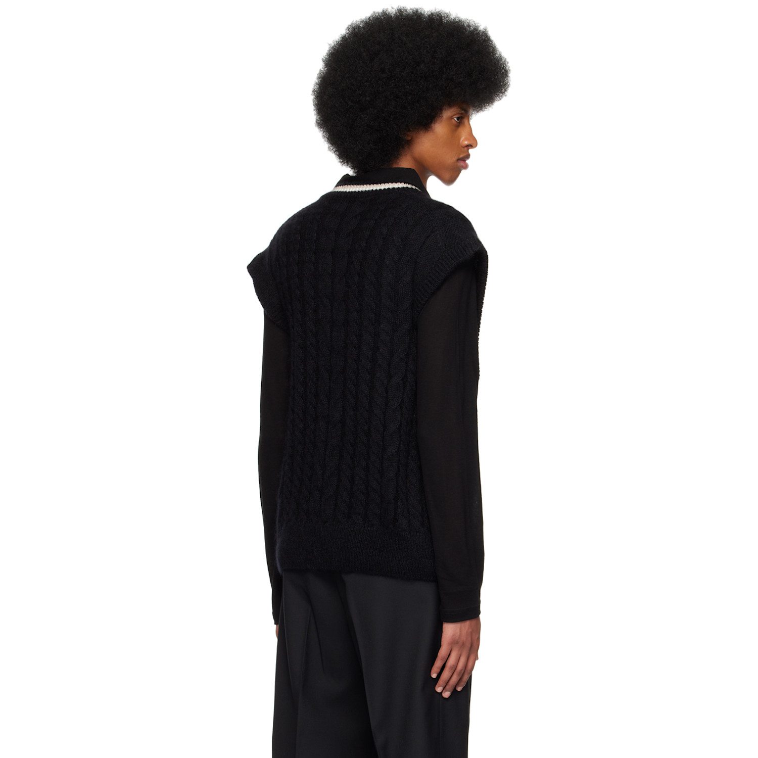  Filippa K Black Braided Vest 