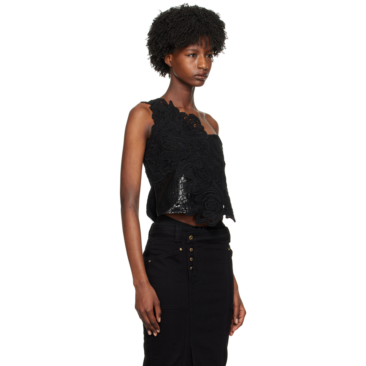  Tom Ford Black One Shoulder Tank Top 