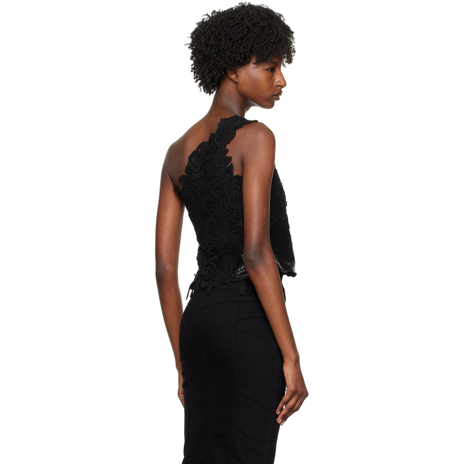  Tom Ford Black One Shoulder Tank Top 