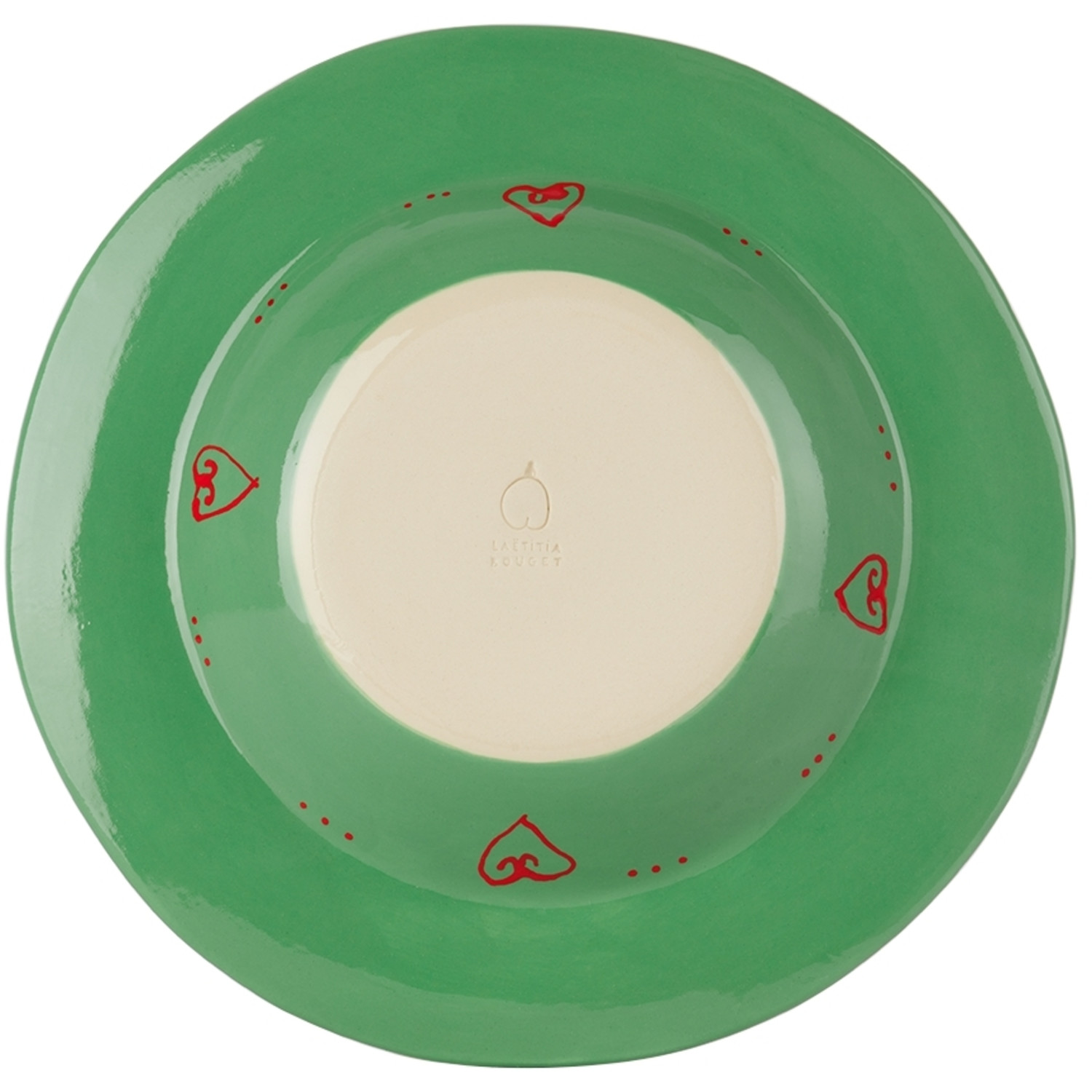 Laetitia Rouget Green & Pink Leaf Dinner Plate 