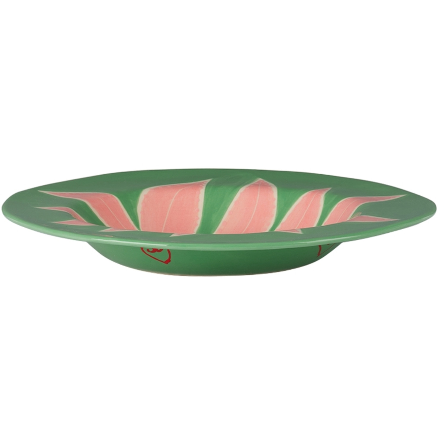  Laetitia Rouget Green & Pink Leaf Dinner Plate 