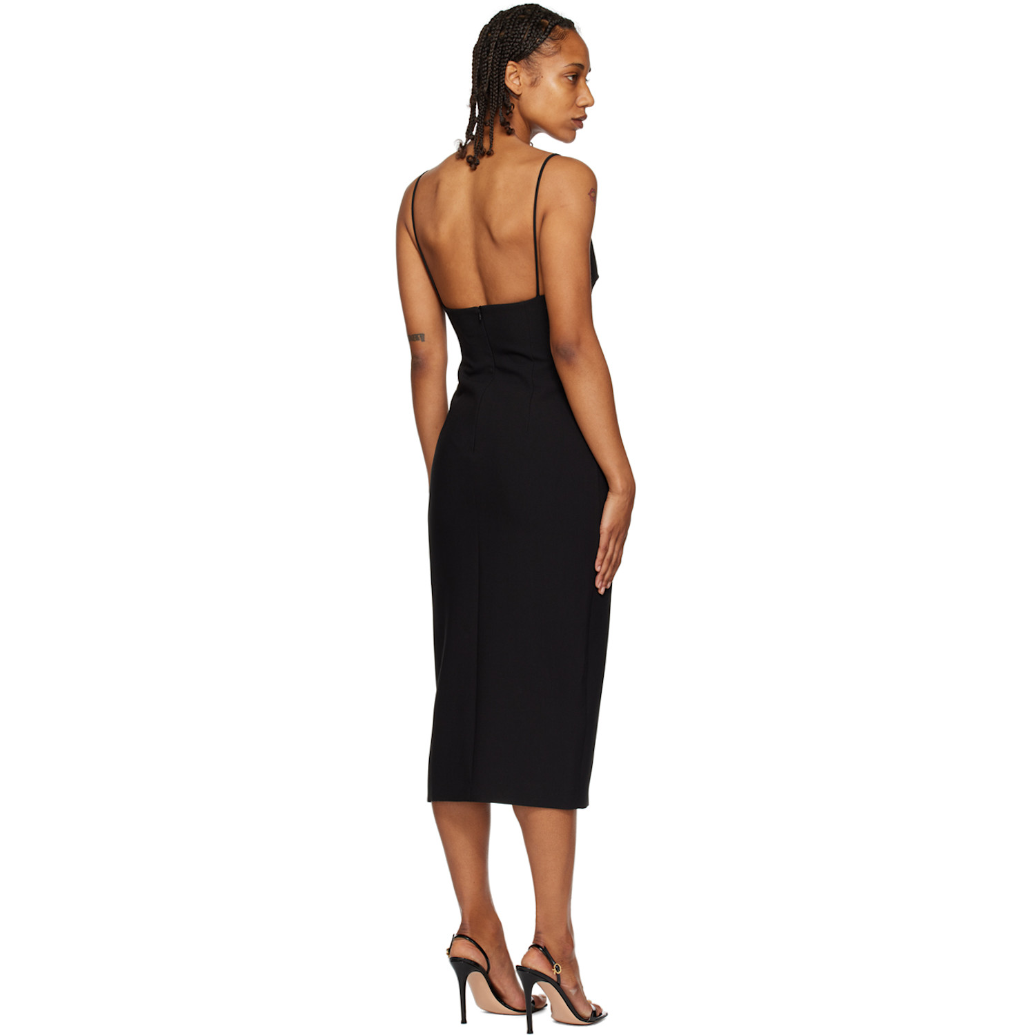  Hugo Black Cutout Midi Dress 