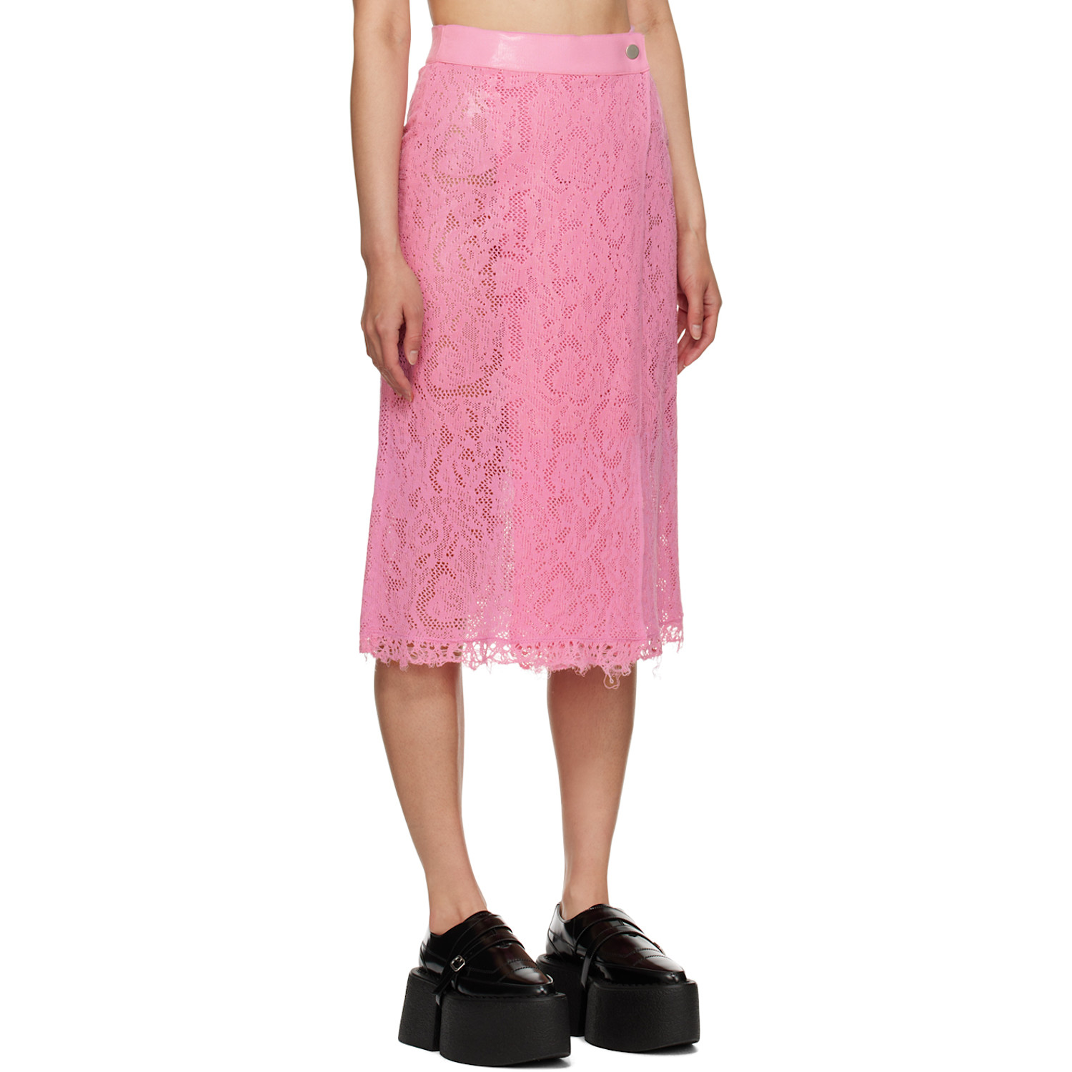  Shang Xia Ssense Exclusive Pink Midi Skirt 