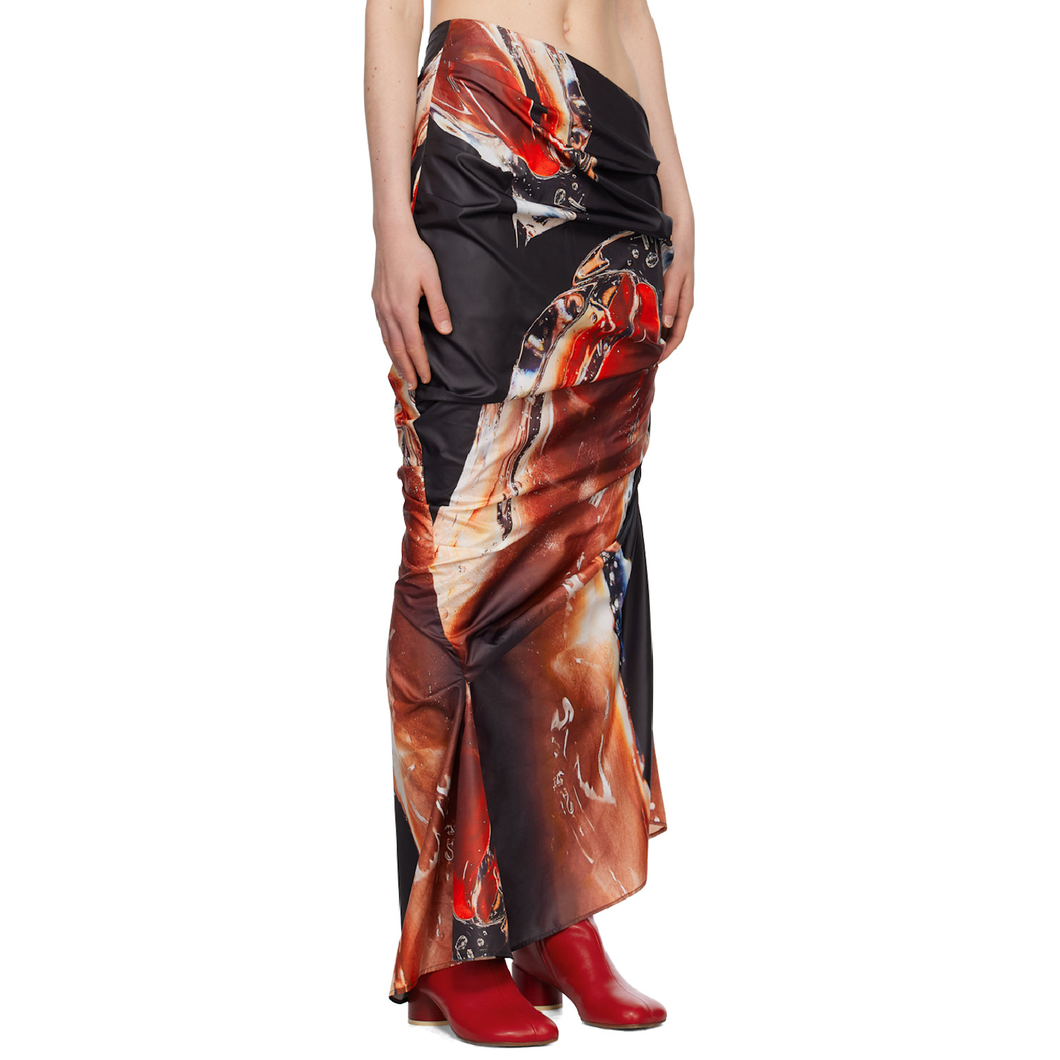  Tara Hakin Ssense Exclusive Red Mermaid Maxi Skirt 