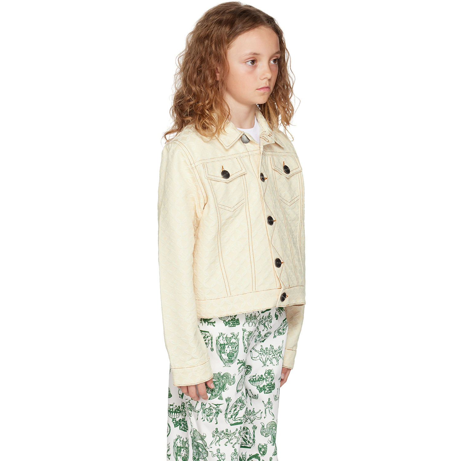  Charles Jeffrey Loverboy Ssense Exclusive Kids Beige Denim Jacket 
