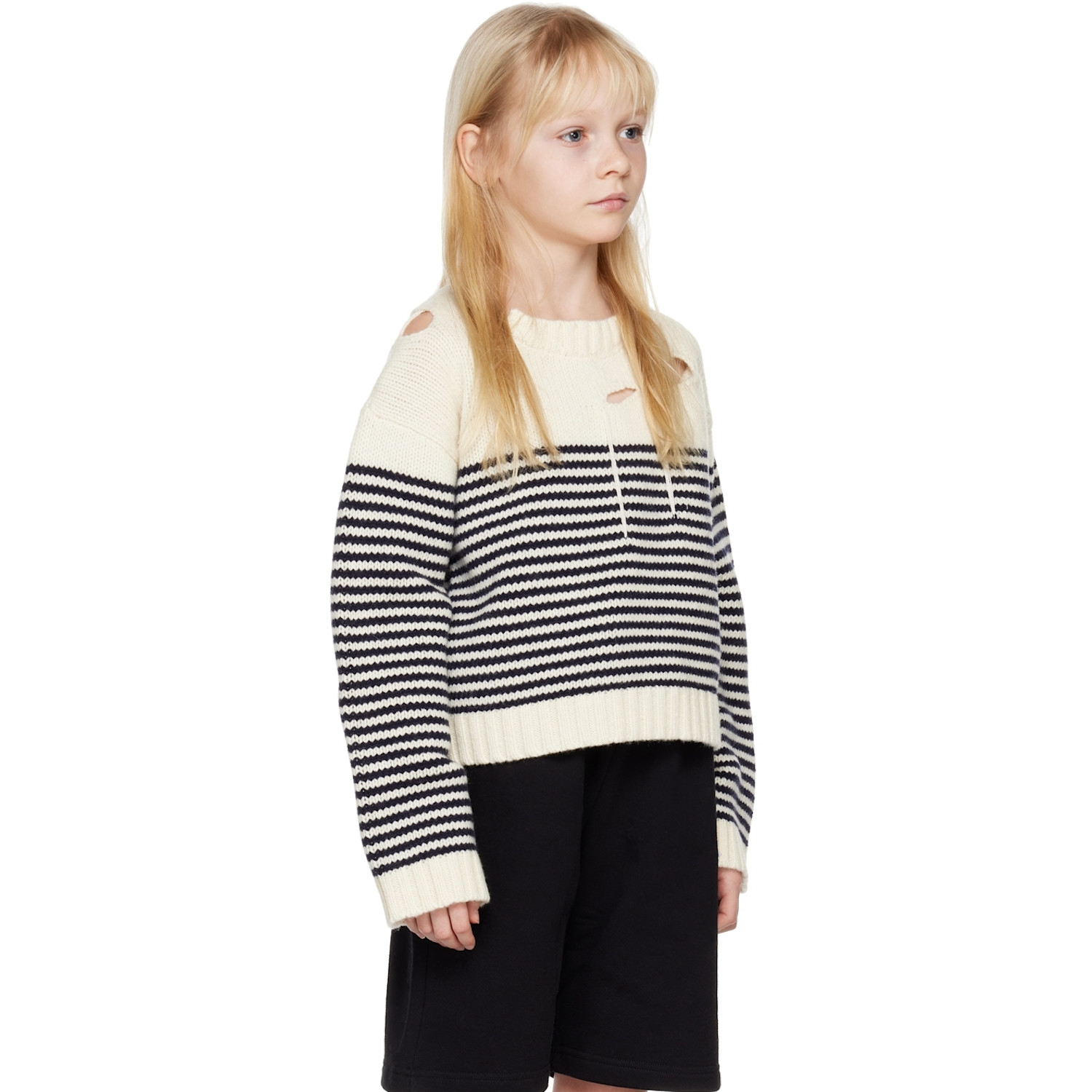  Charles Jeffrey Loverboy Ssense Exclusive Kids Off-white Stripe Sweater 