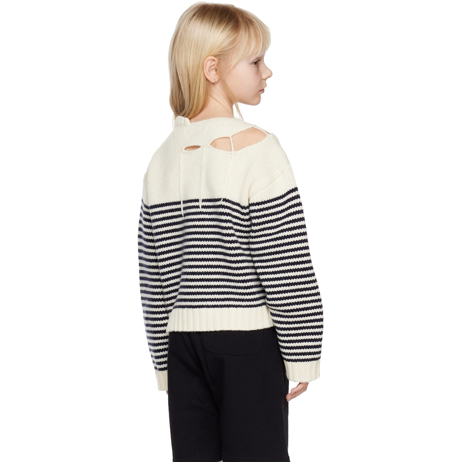  Charles Jeffrey Loverboy Ssense Exclusive Kids Off-white Stripe Sweater 