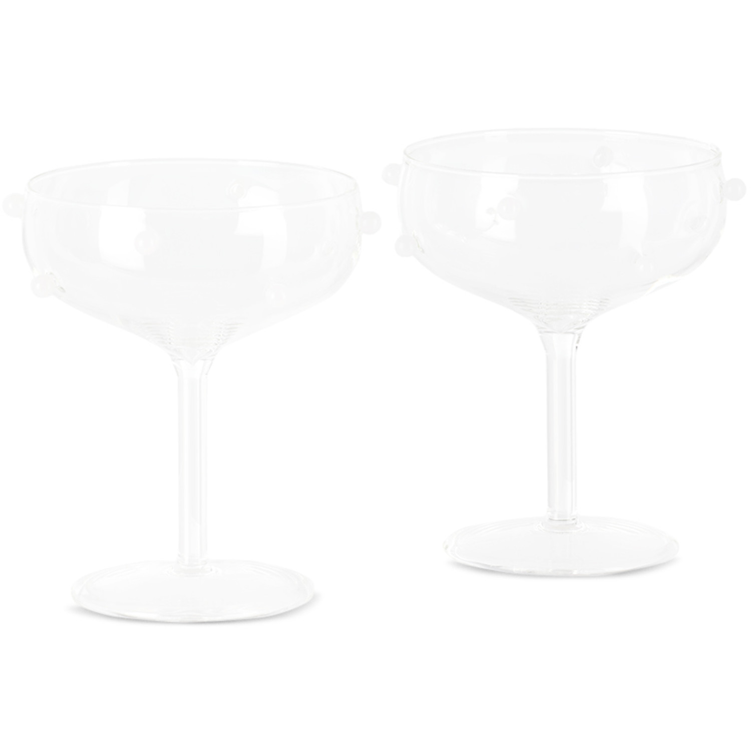  Maison Balzac White Pomponette Champagne Coupe Set 