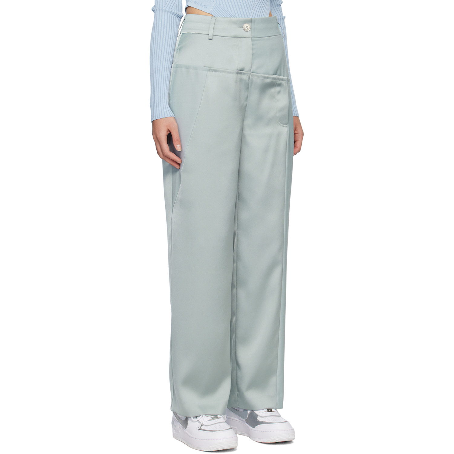  Feng Chen Wang Gray Paneled Trousers 