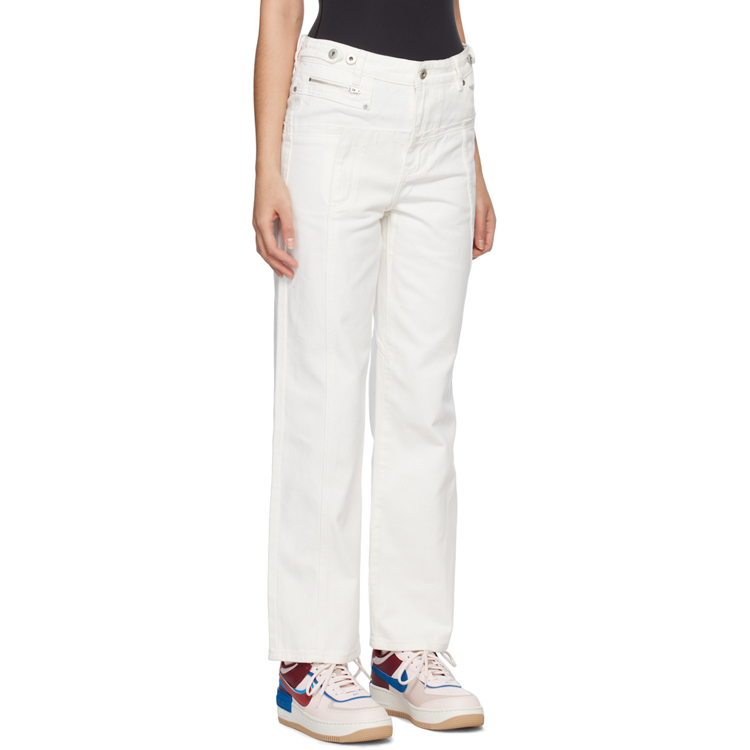  Feng Chen Wang White Deconstructed Jeans 