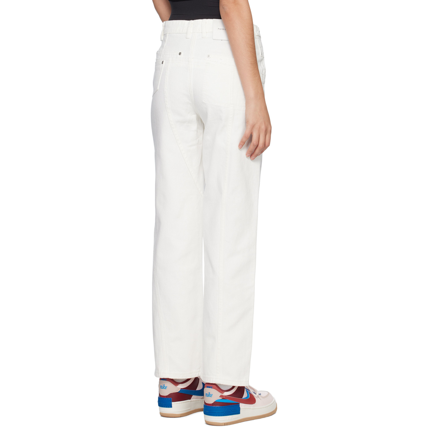  Feng Chen Wang White Deconstructed Jeans 