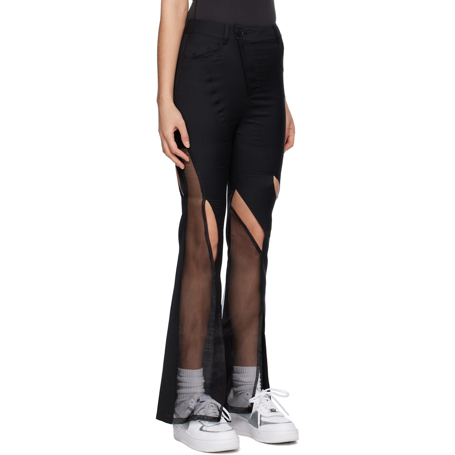  Feng Chen Wang Black Cutout Trousers 