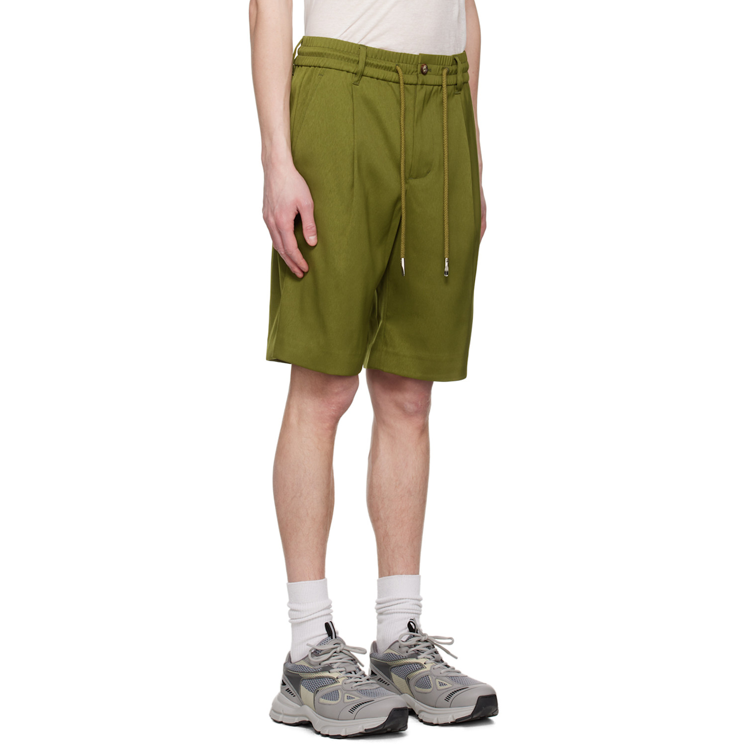 Feng Chen Wang Green Pleated Shorts 