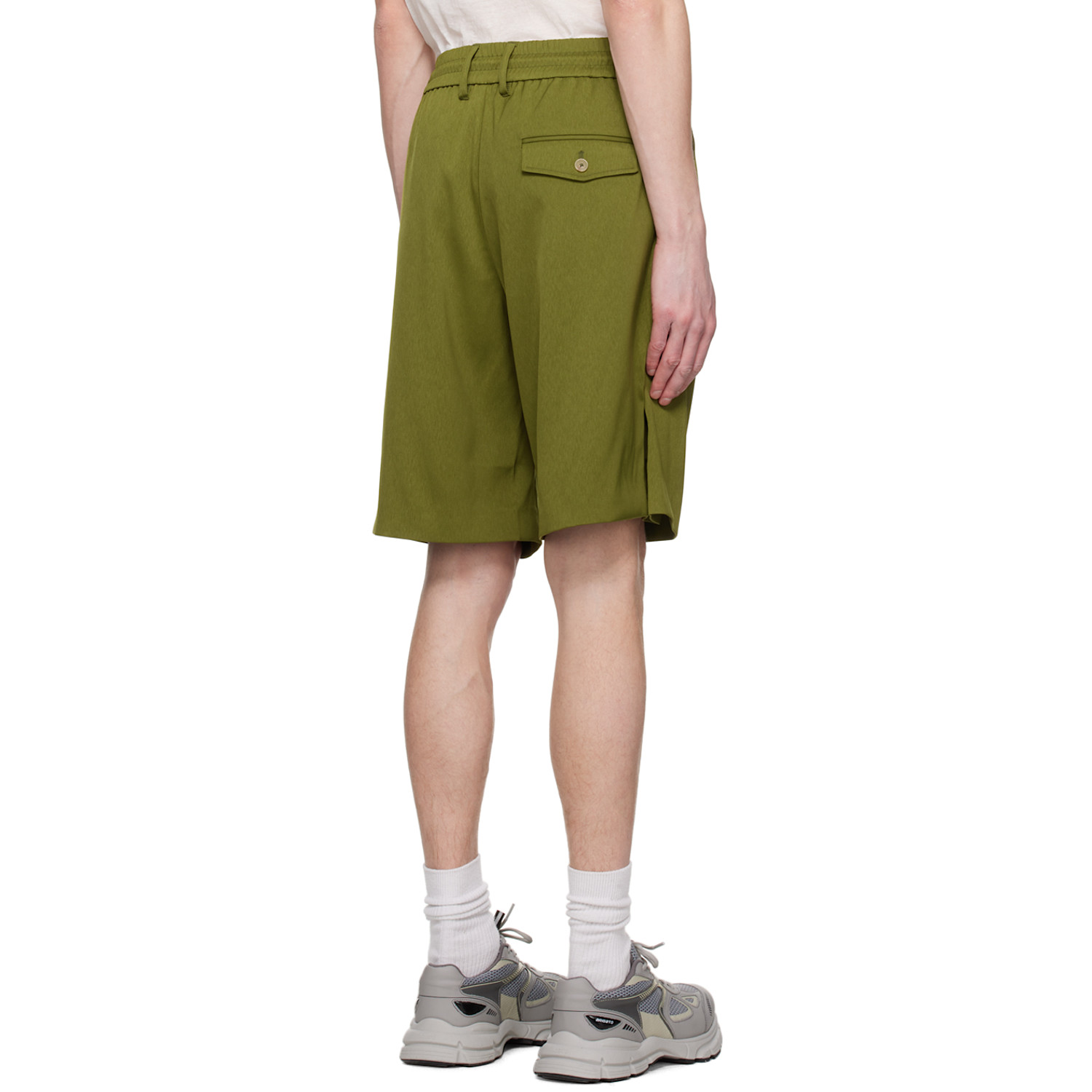  Feng Chen Wang Green Pleated Shorts 