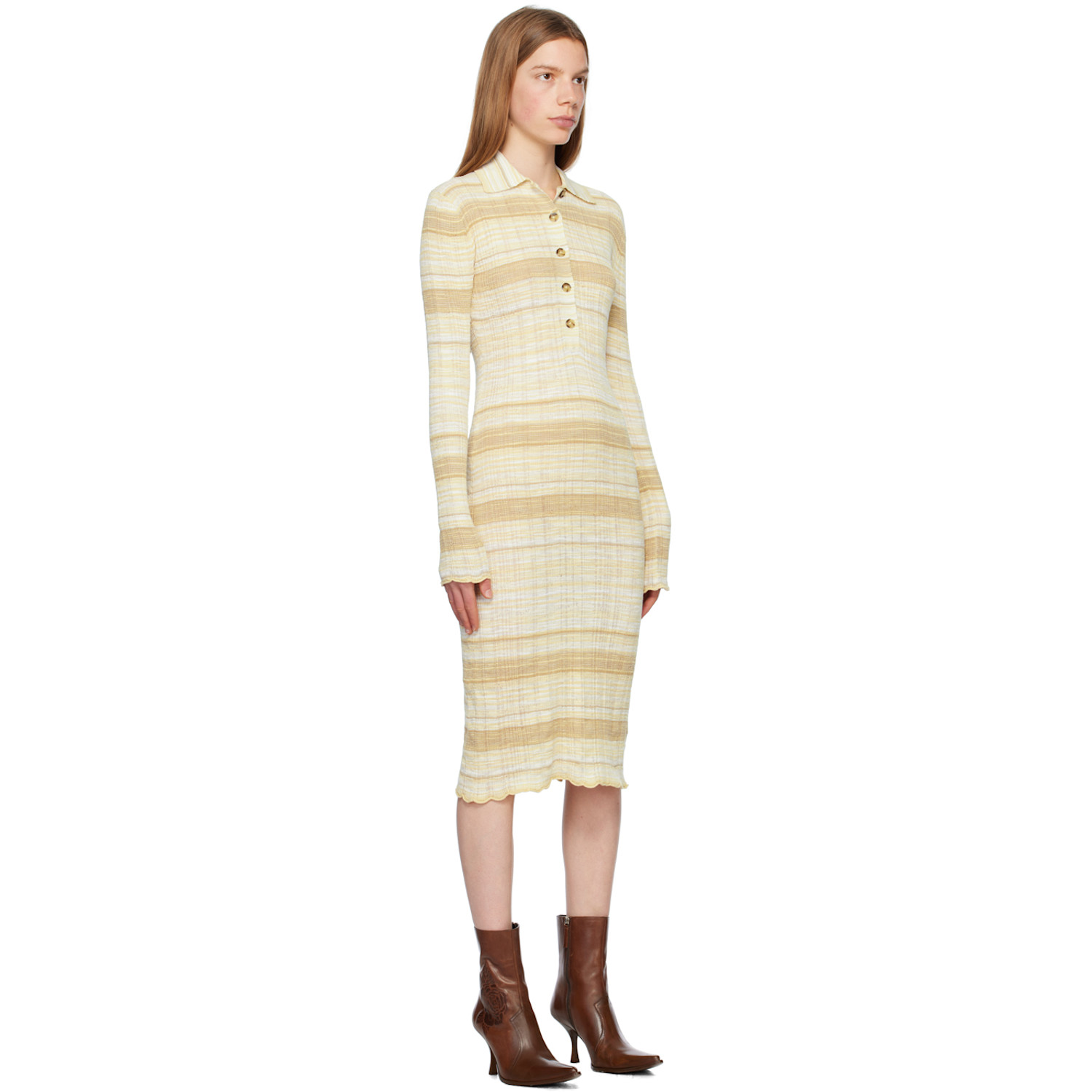  Acne Studios Ssense Exclusive Beige Midi Dress 