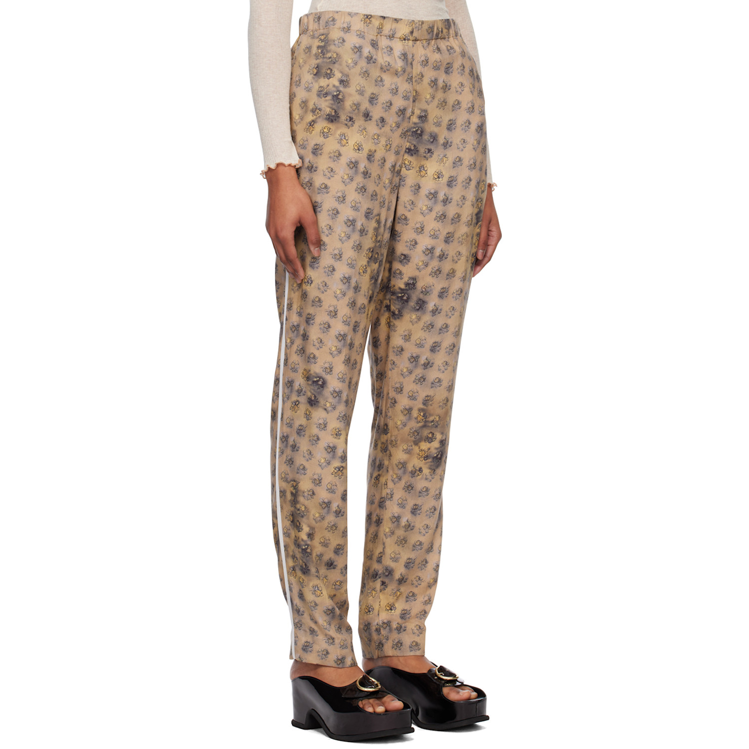  Acne Studios Beige Floral Trousers 