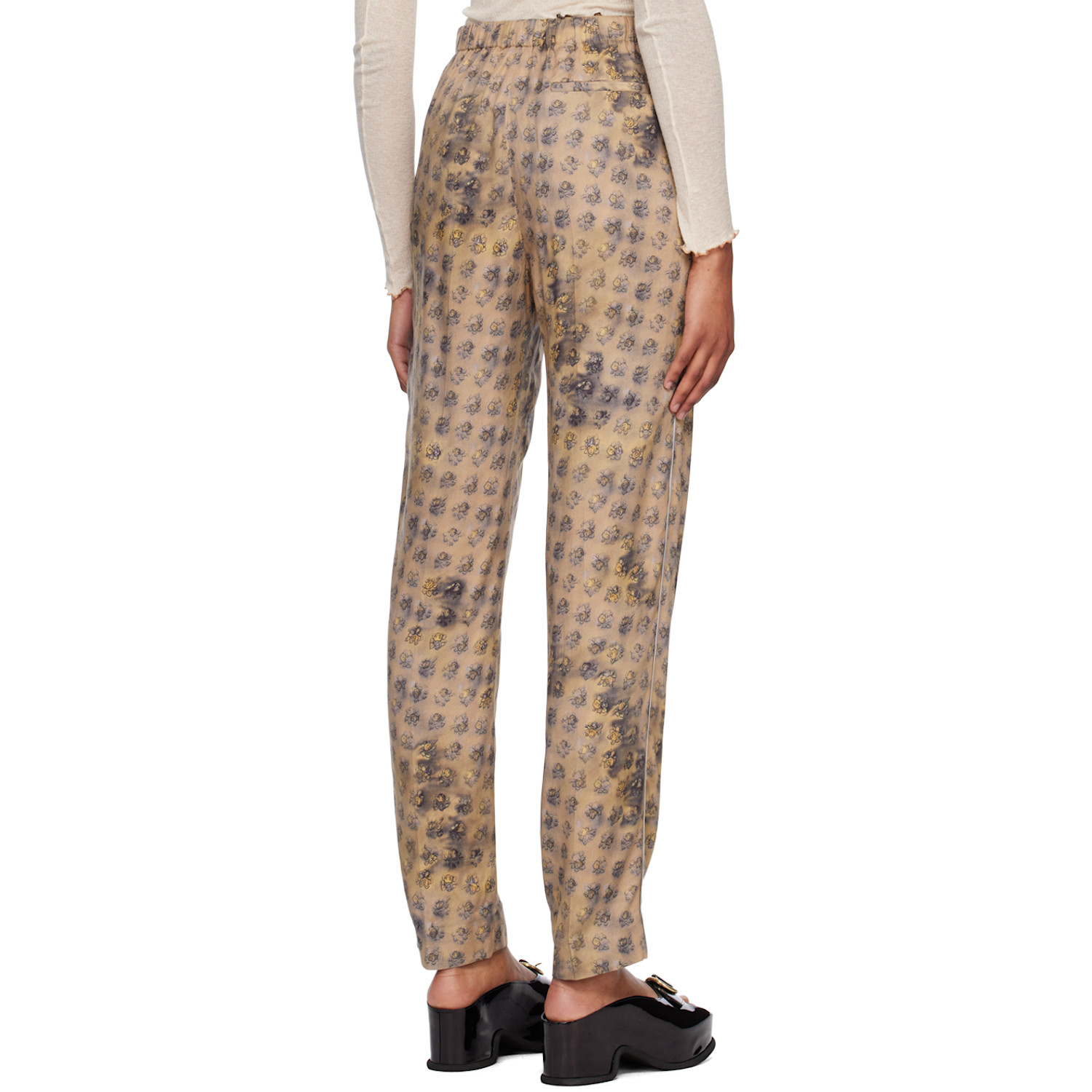 Acne Studios Beige Floral Trousers 