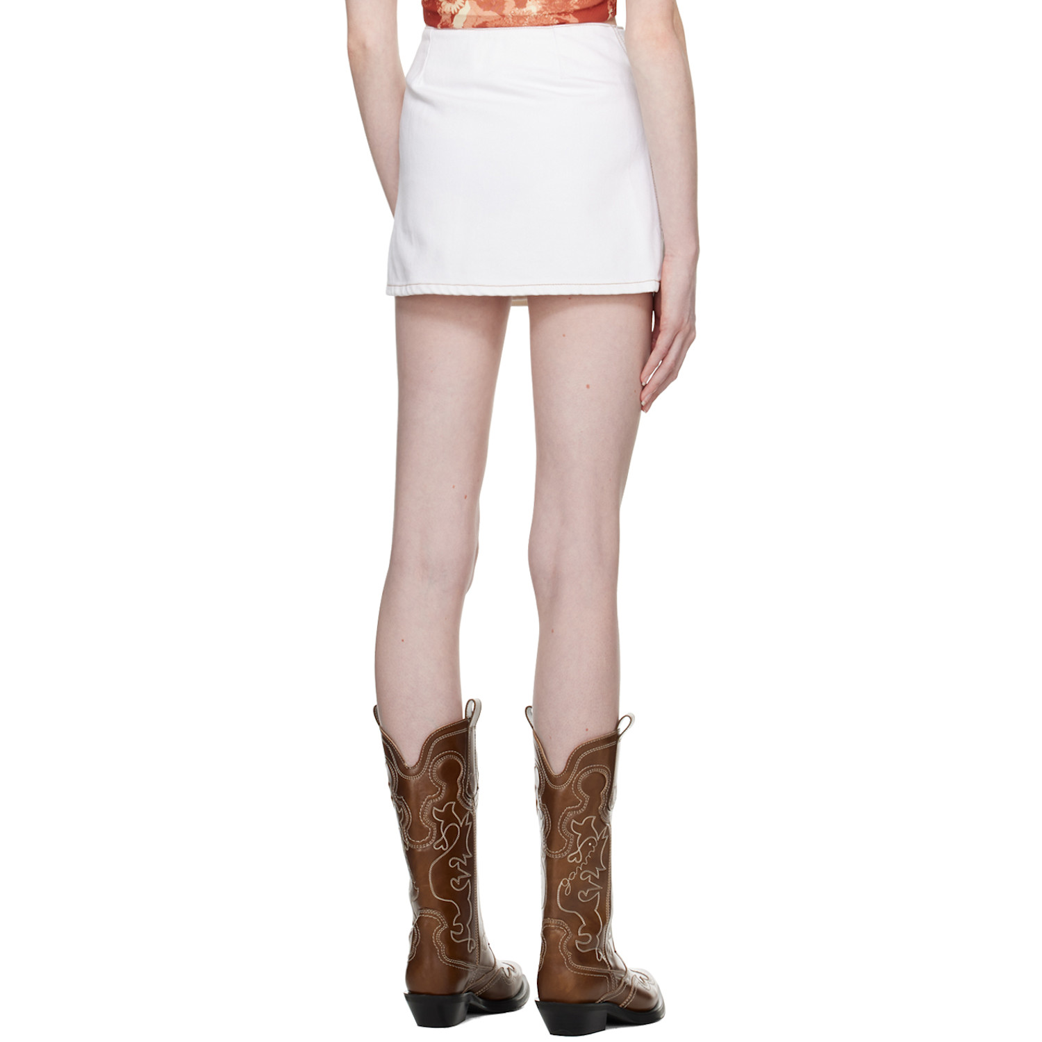  Ganni White Wrap Miniskirt 