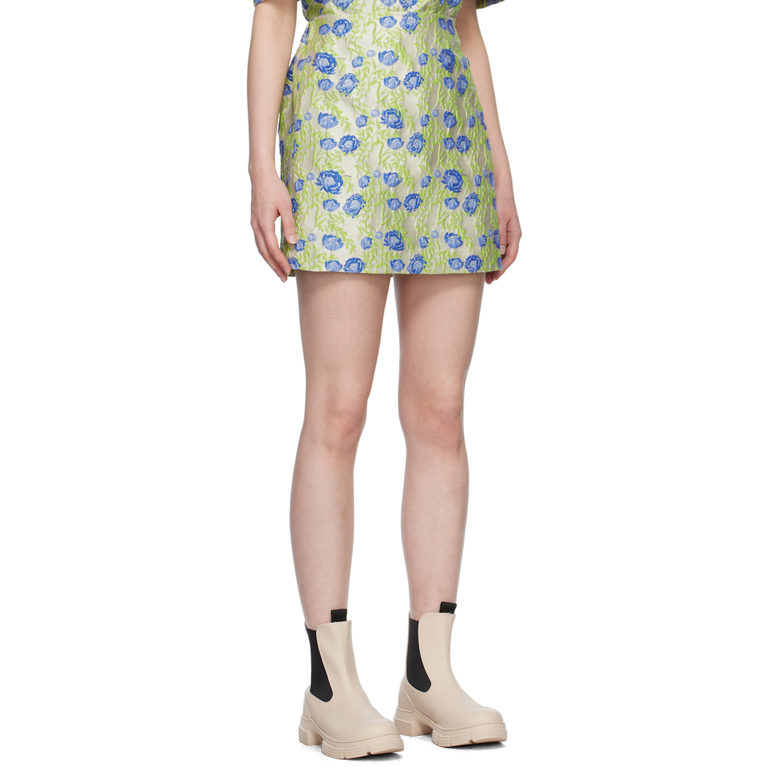  Ganni Gray 3d Miniskirt 