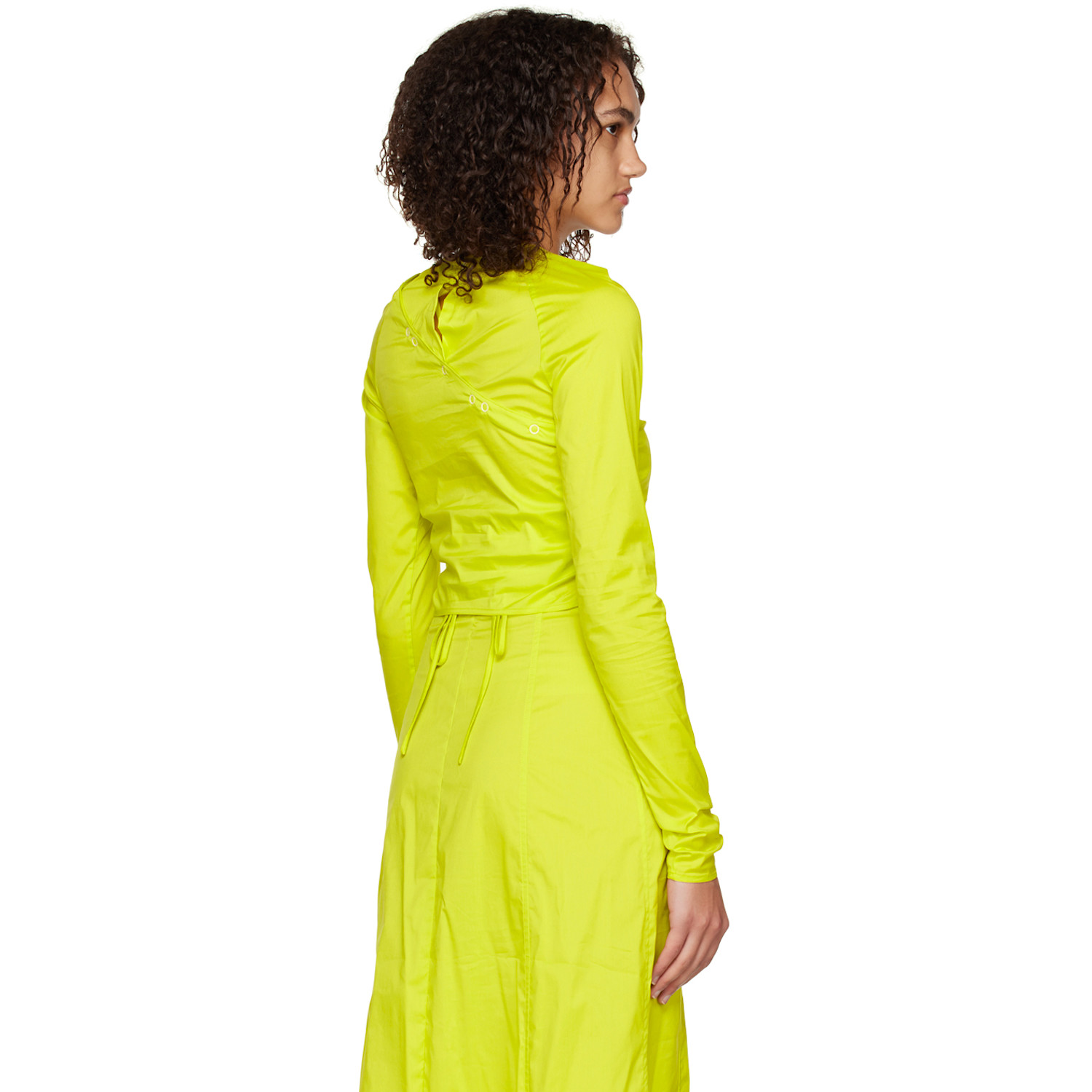  Ganni Yellow Press-stud Blouse 