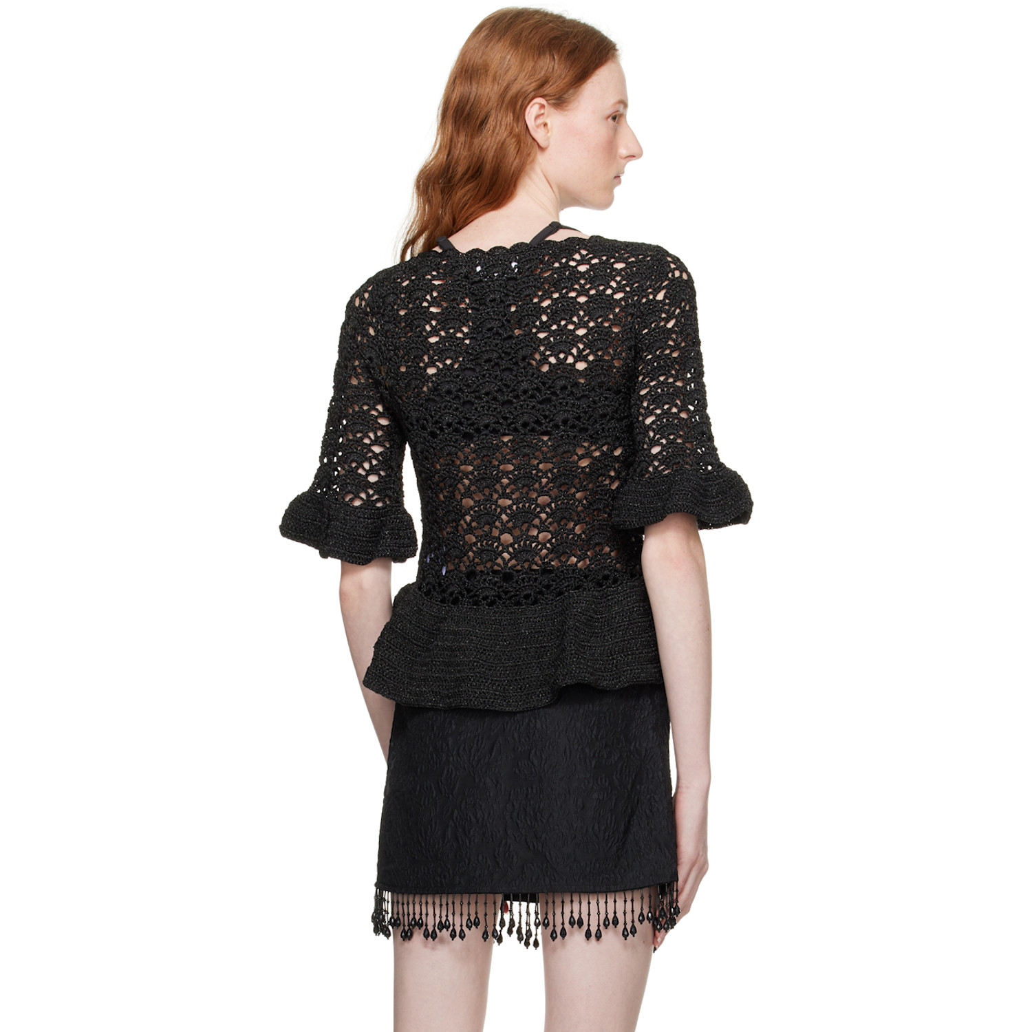  Ganni Black Metallic Blouse 