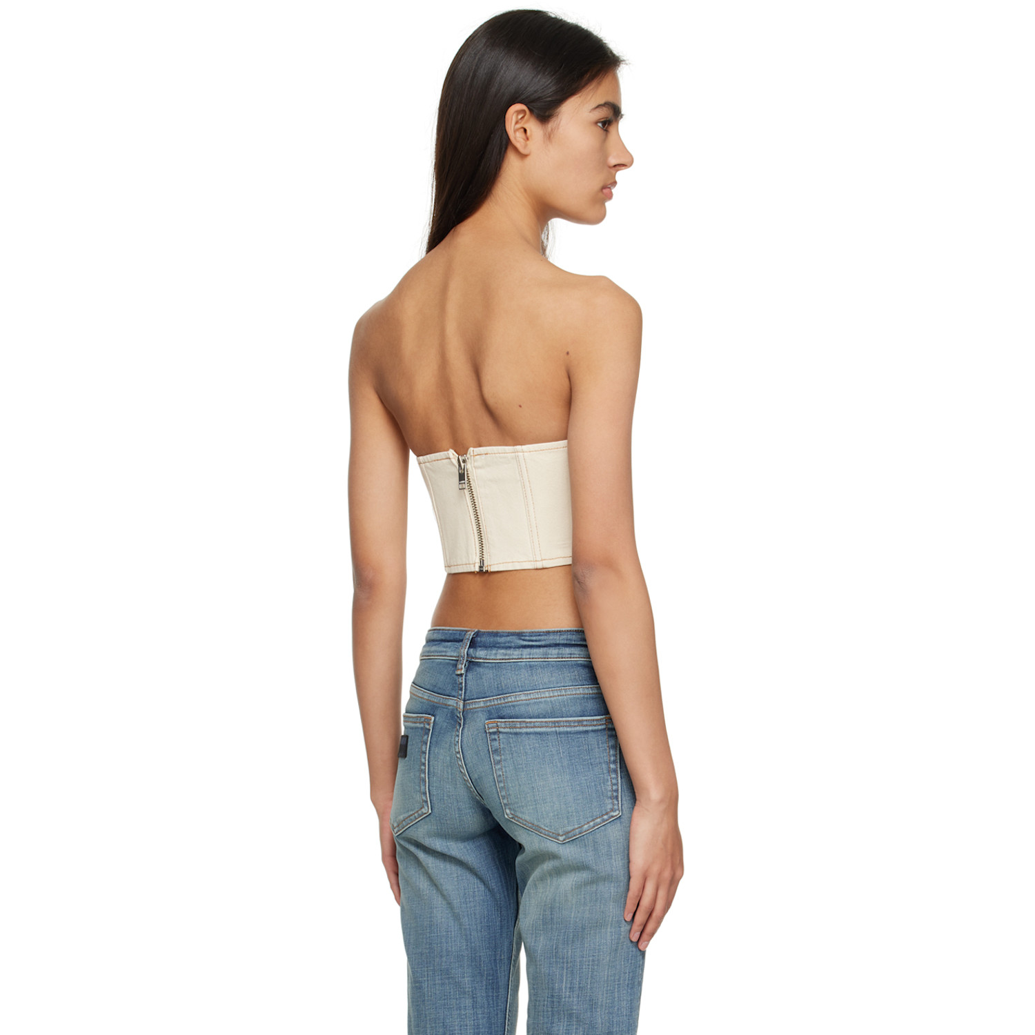  Ganni Off-white Sparkle Denim Tank Top 