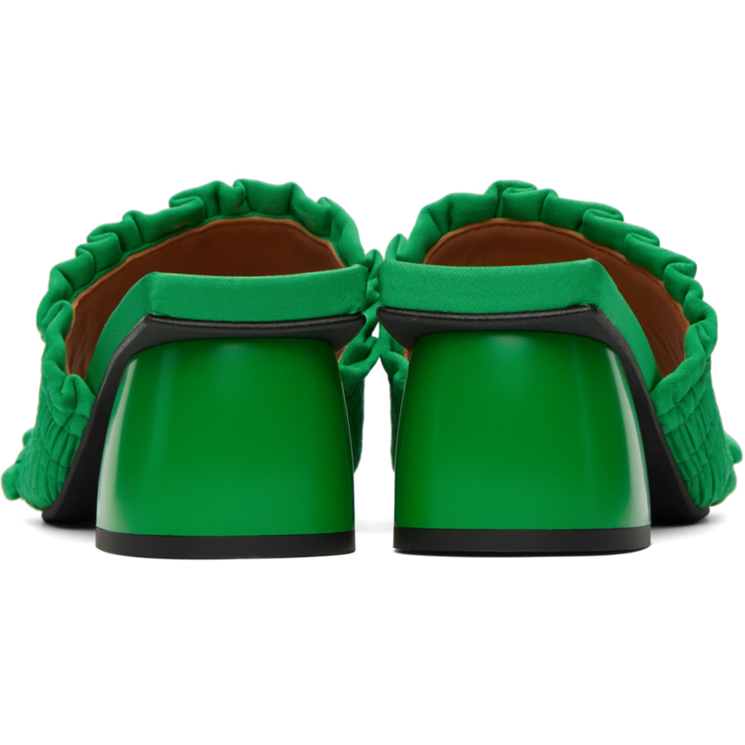  Ganni Green Smock Mules 