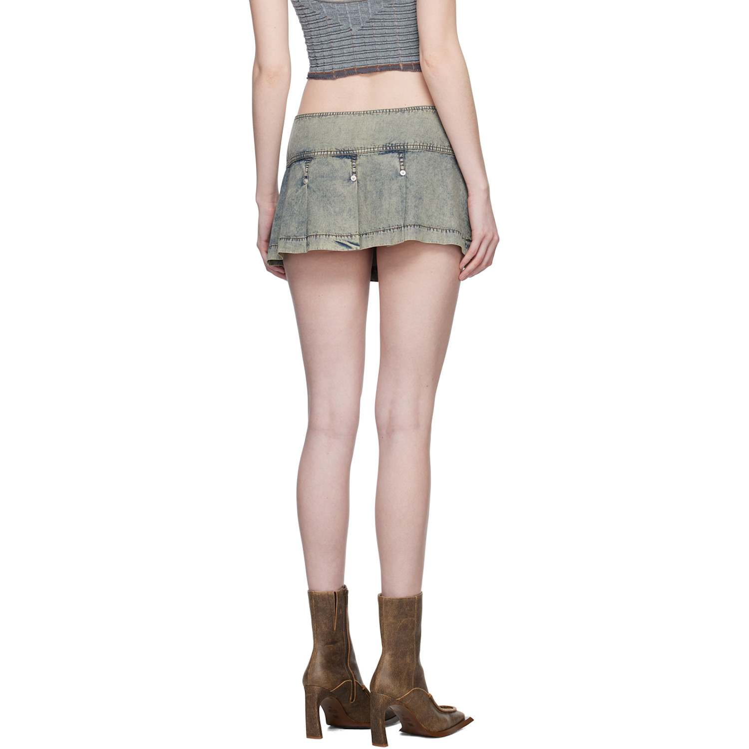  Knwls Blue Pleated Miniskirt 