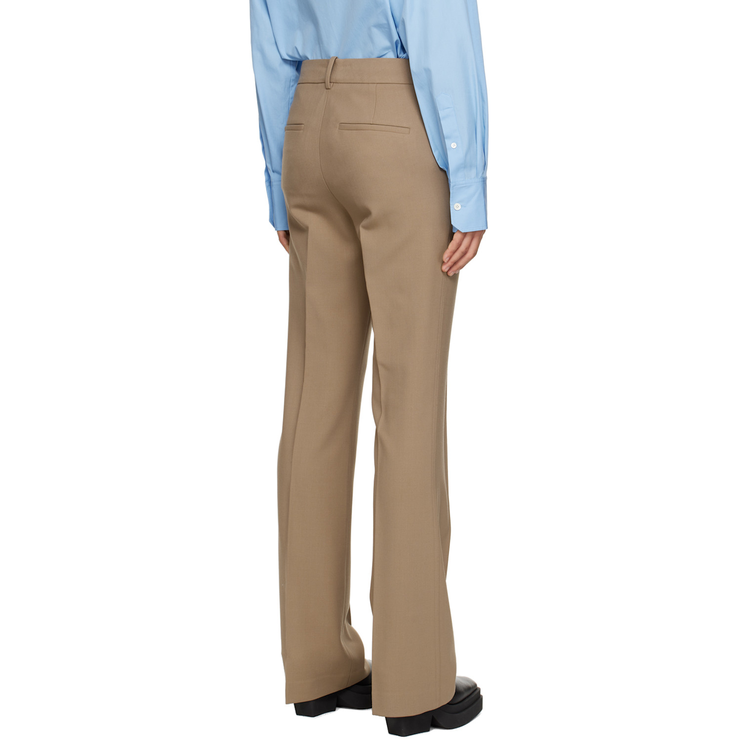  Helmut Lang Taupe Pinched Seam Trousers 