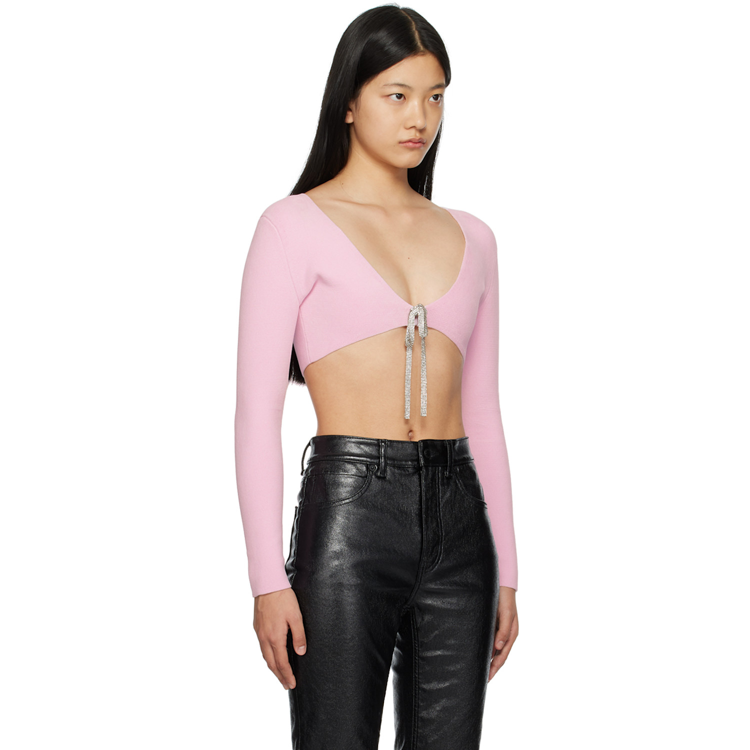  Alexander Wang Pink Cropped Cardigan 