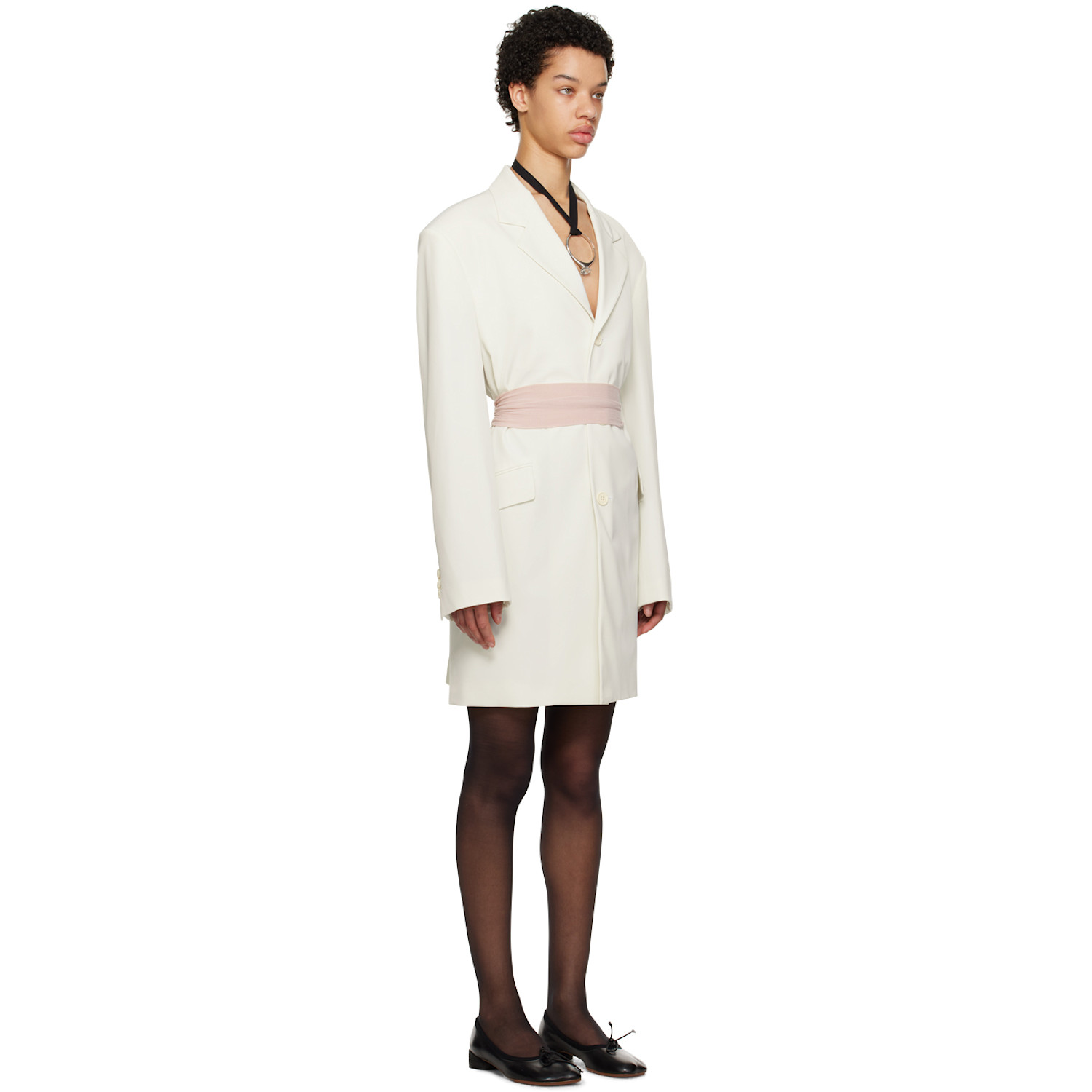  Mm6 Maison Margiela Off-white Button Coat 
