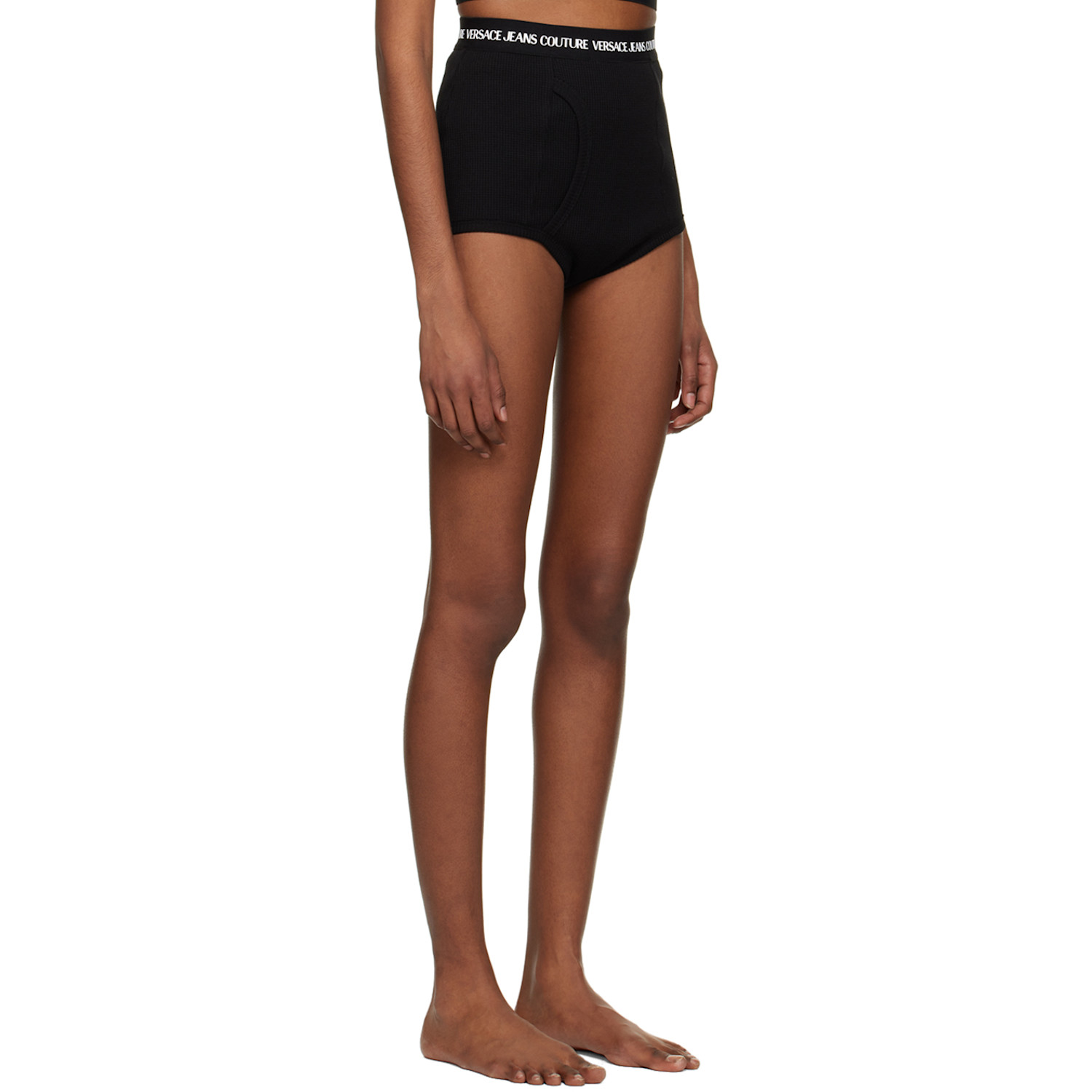  Versace Jeans Couture Black Bonded Shorts 