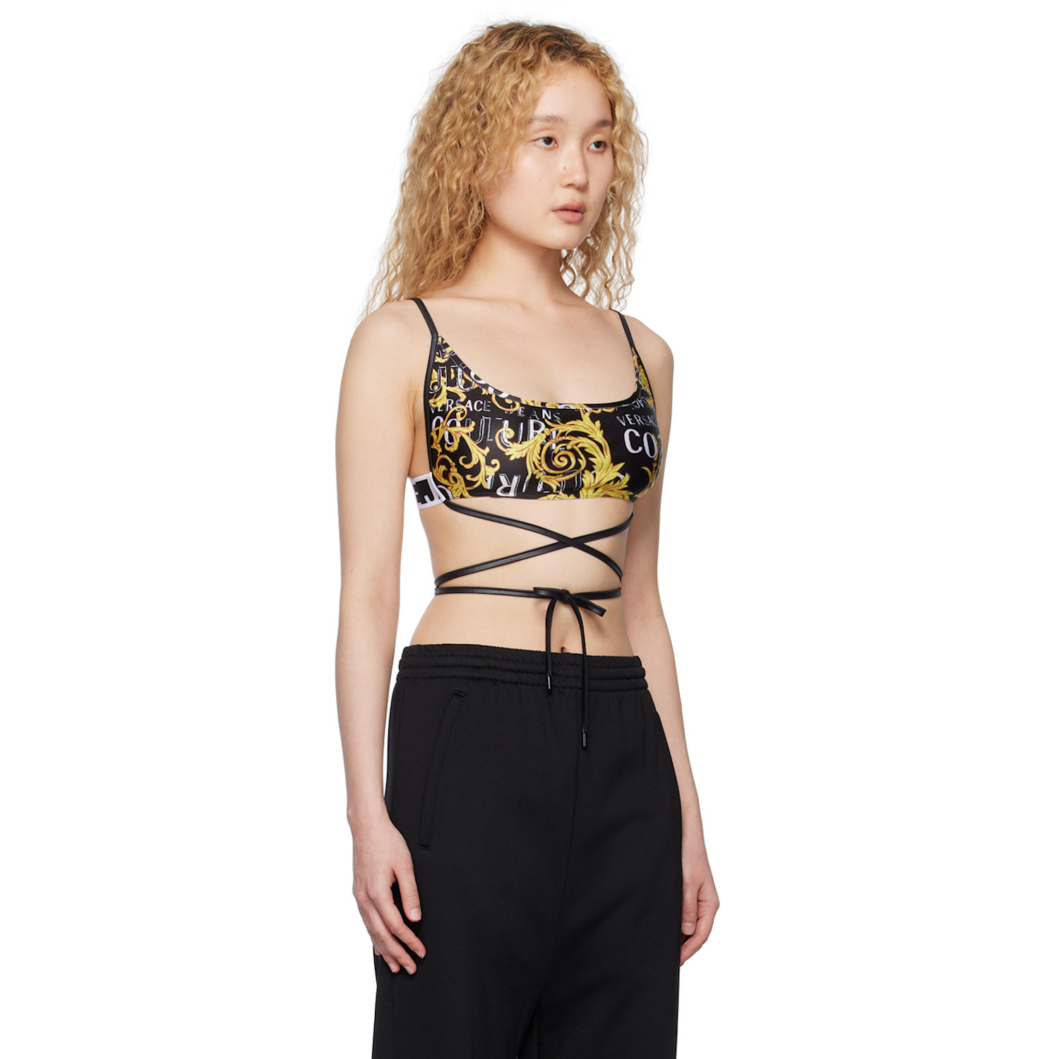  Versace Jeans Couture Black Printed Tank Top 