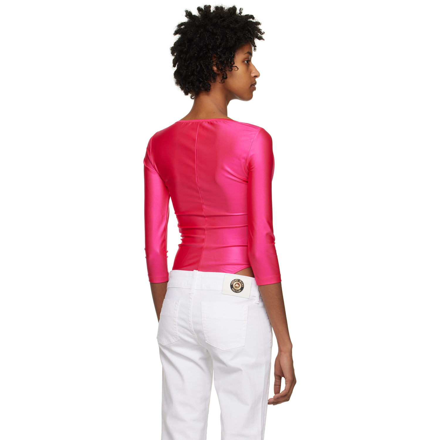  Versace Jeans Couture Pink Patch Bodysuit 