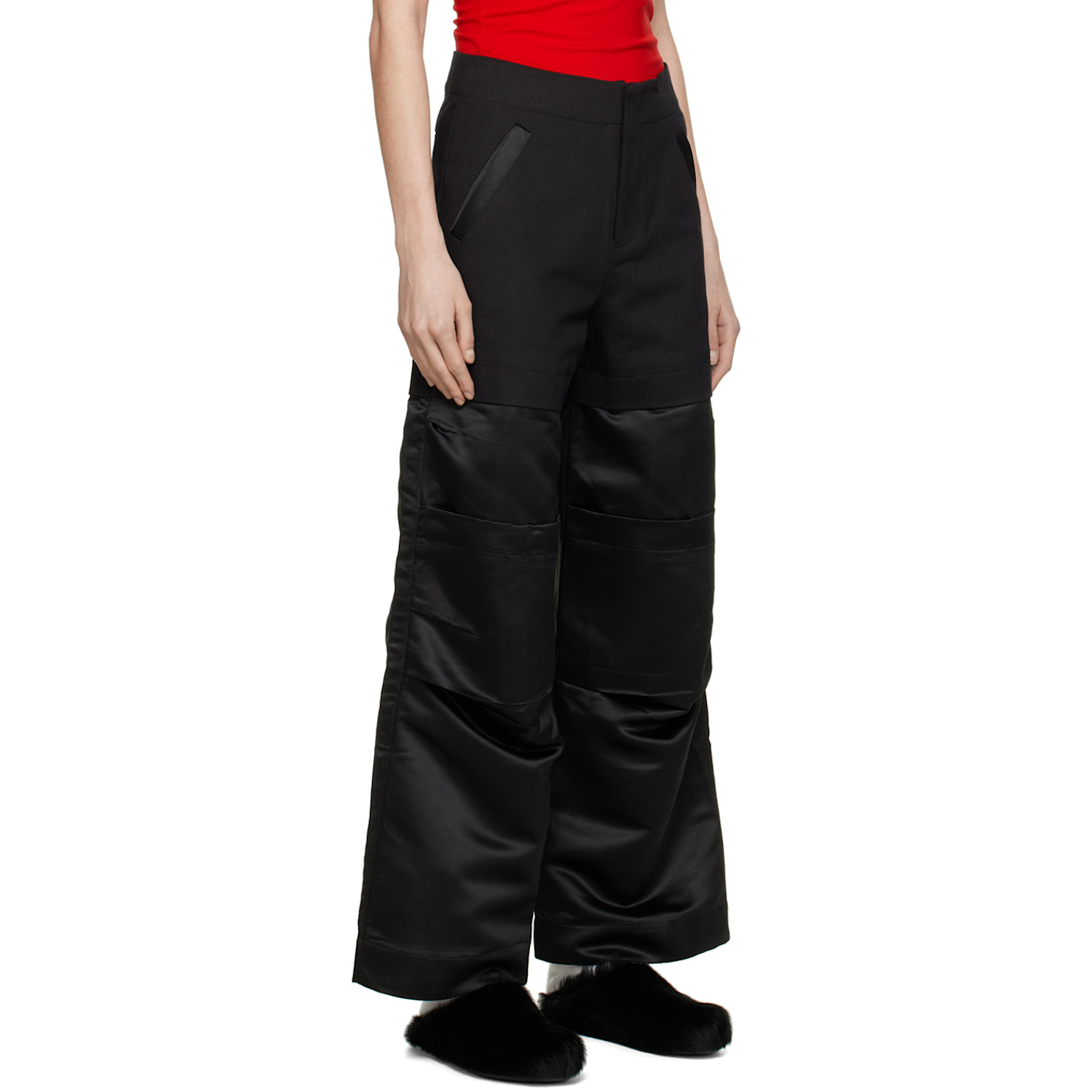  Spencer Badu Black Paneled Trousers 