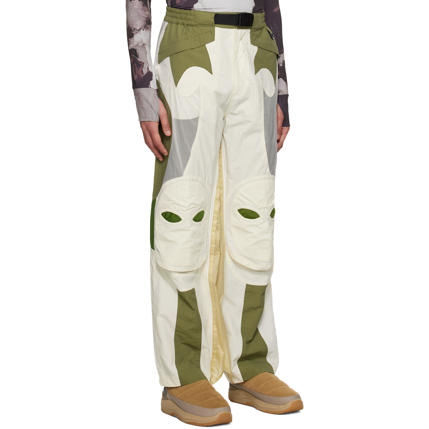  Kusikohc Off-white Paneled Trousers 