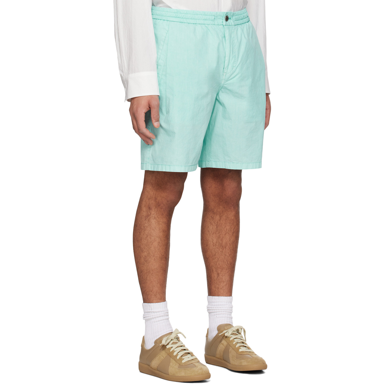  Solid Homme Blue Pleated Shorts 