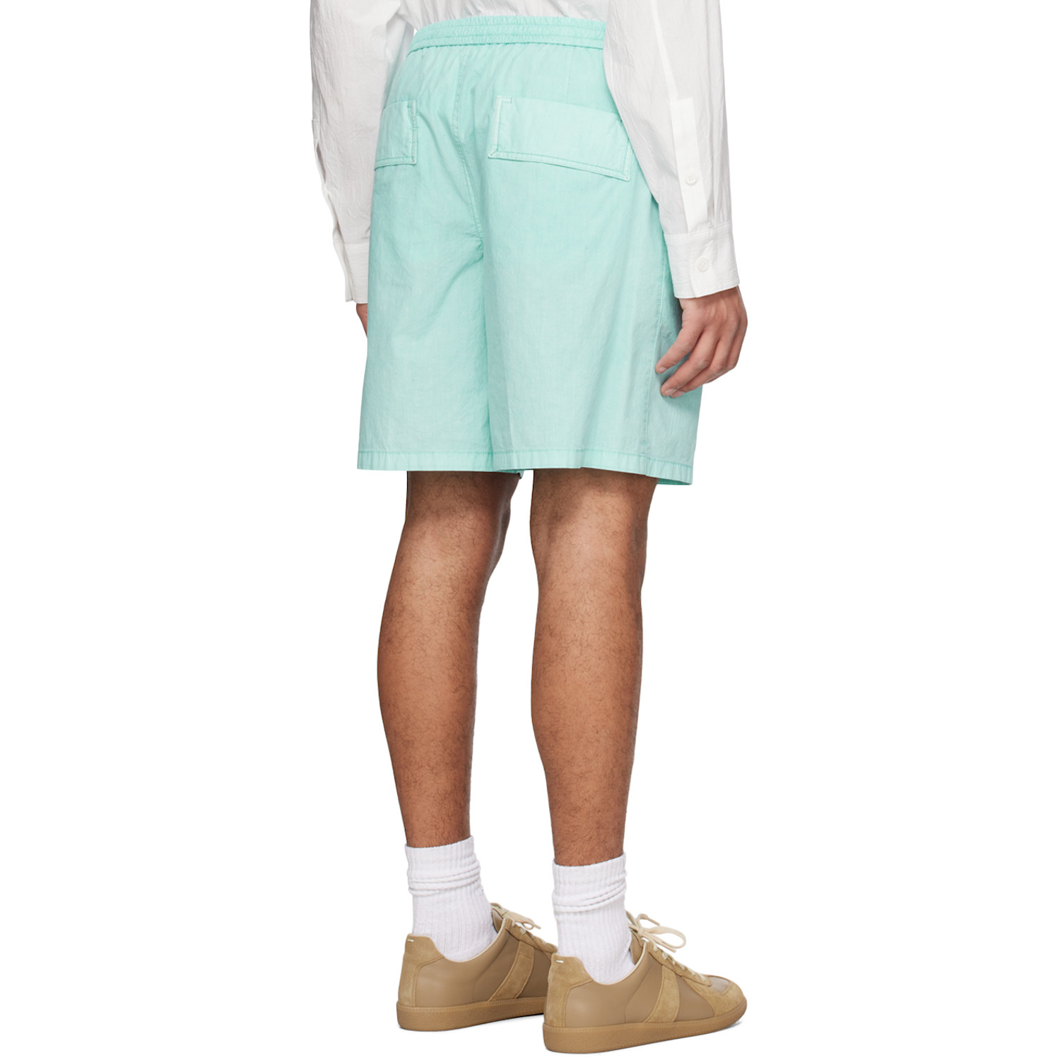  Solid Homme Blue Pleated Shorts 