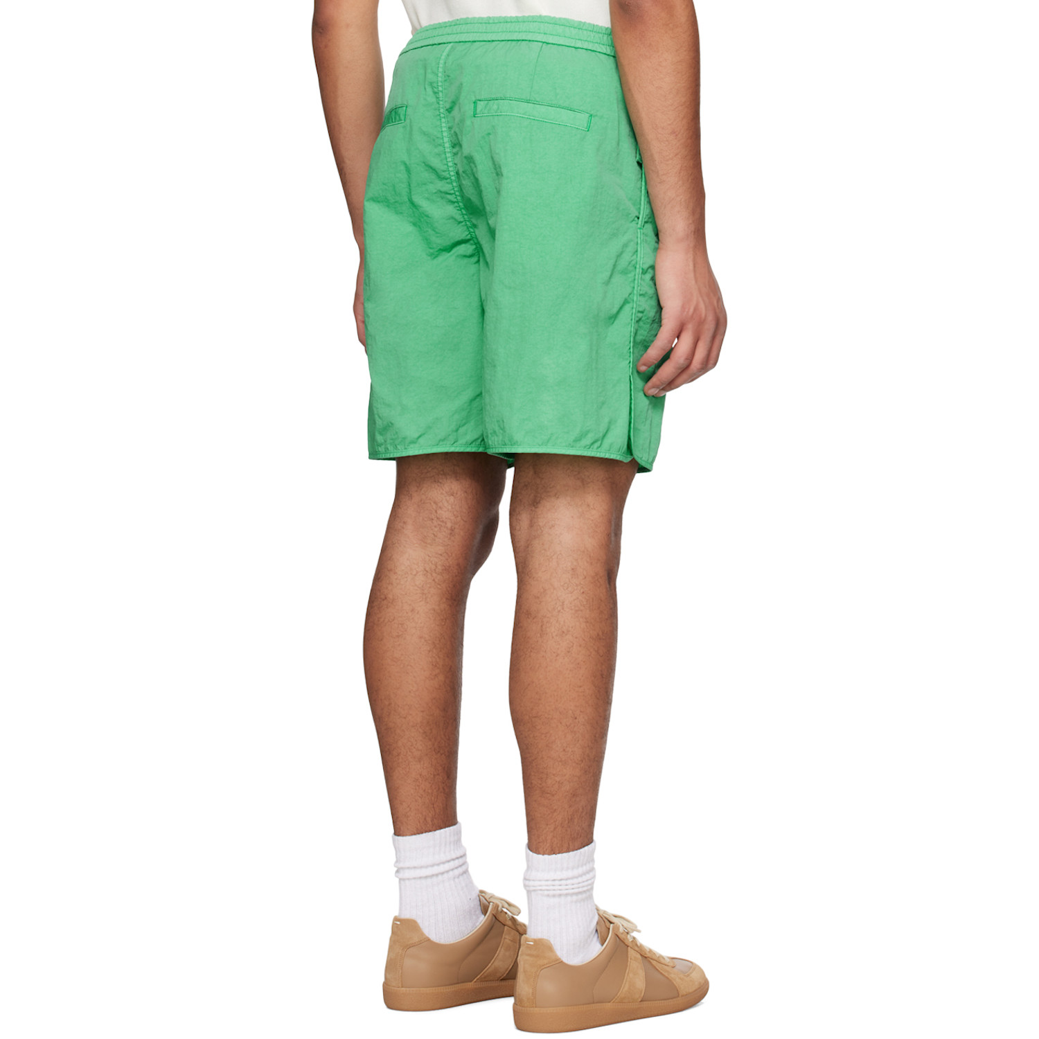  Solid Homme Green Embroidered Shorts 