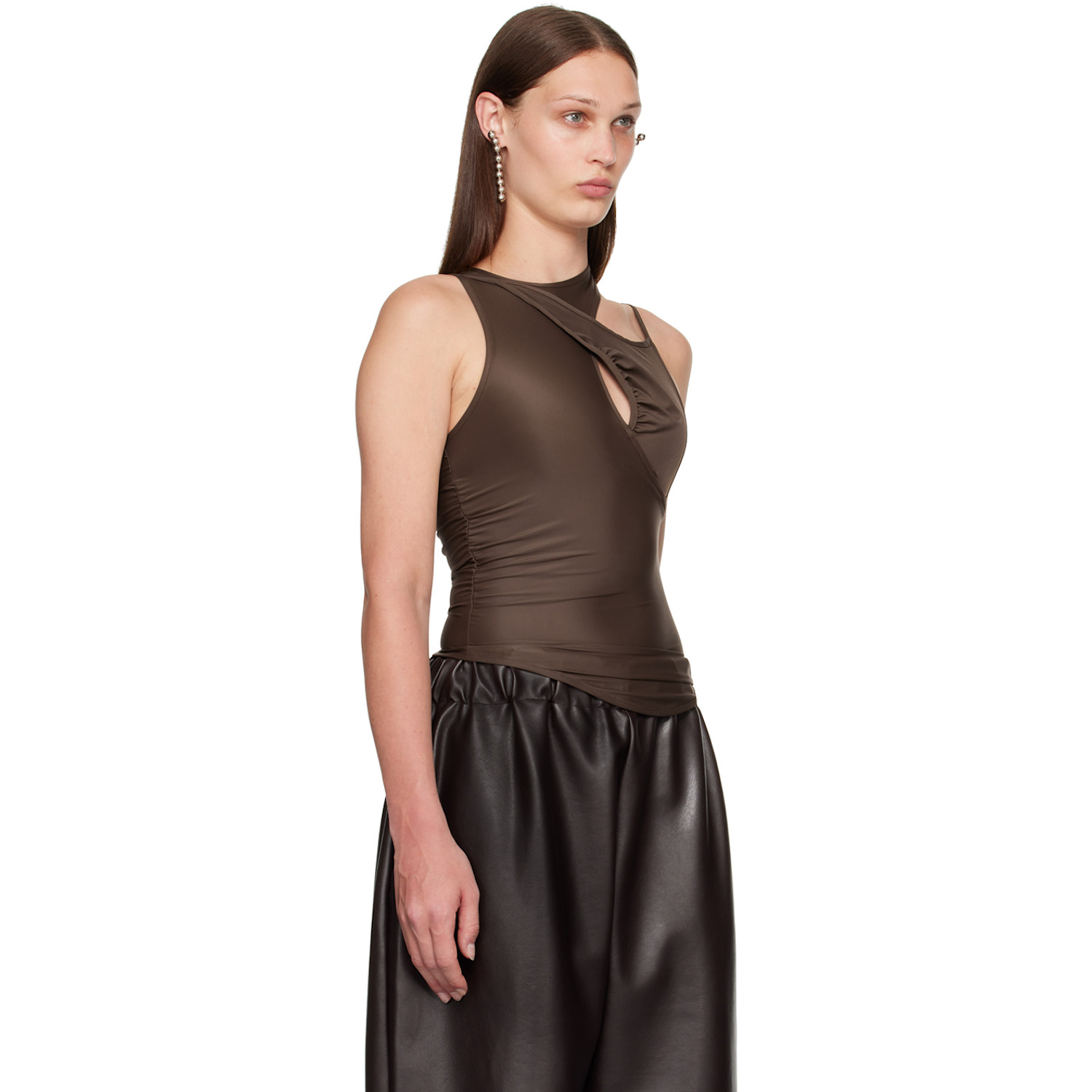  Selasi Brown Strap Tank Top 