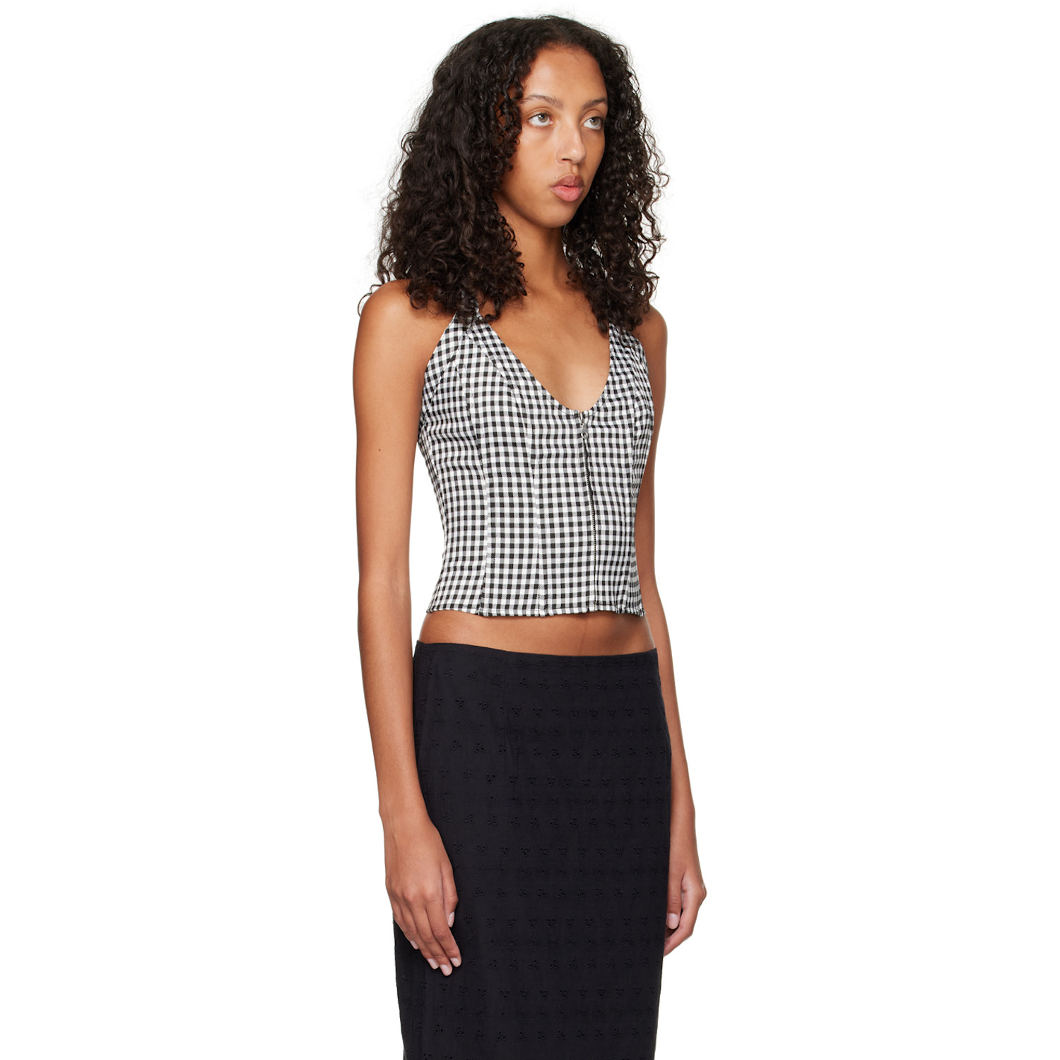  Miaou Ssense Work Capsule – Black & White Valda Corset 