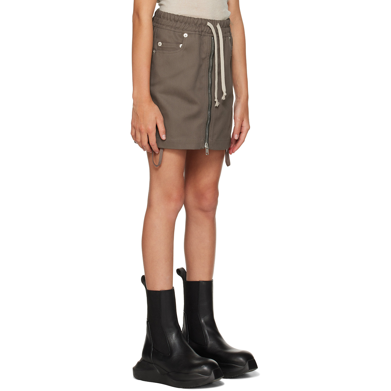  Rick Owens Kids Gray Drawstring Skirt 