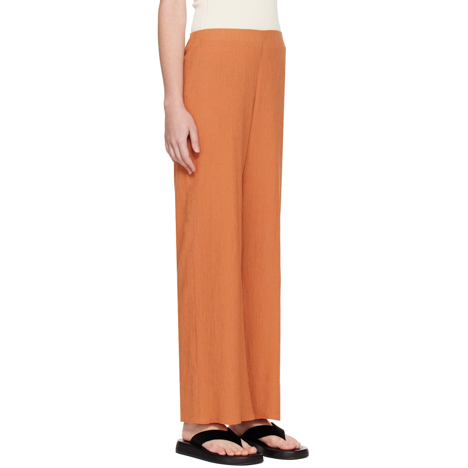  Missing You Already Orange Textured Lounge Pants 